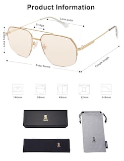 Foto 5 | Gafas De Sol Sojos Aviator Sj1191, Semisin Montura, Marrón Claro - Venta Internacional.