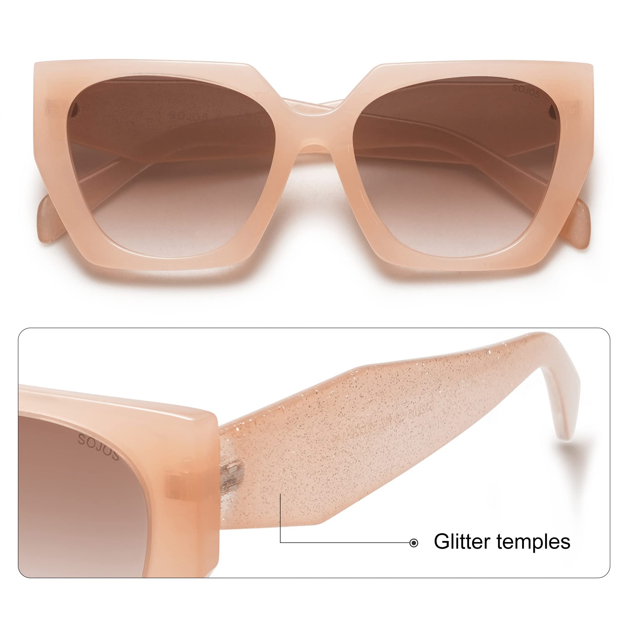 Foto 4 pulgar | Gafas De Sol Sojos Retro Square Cateye Polarized Sj2205 Para Mujer - Venta Internacional.