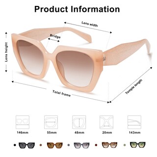 Foto 4 | Gafas De Sol Sojos Retro Square Cateye Polarized Sj2205 Para Mujer - Venta Internacional.