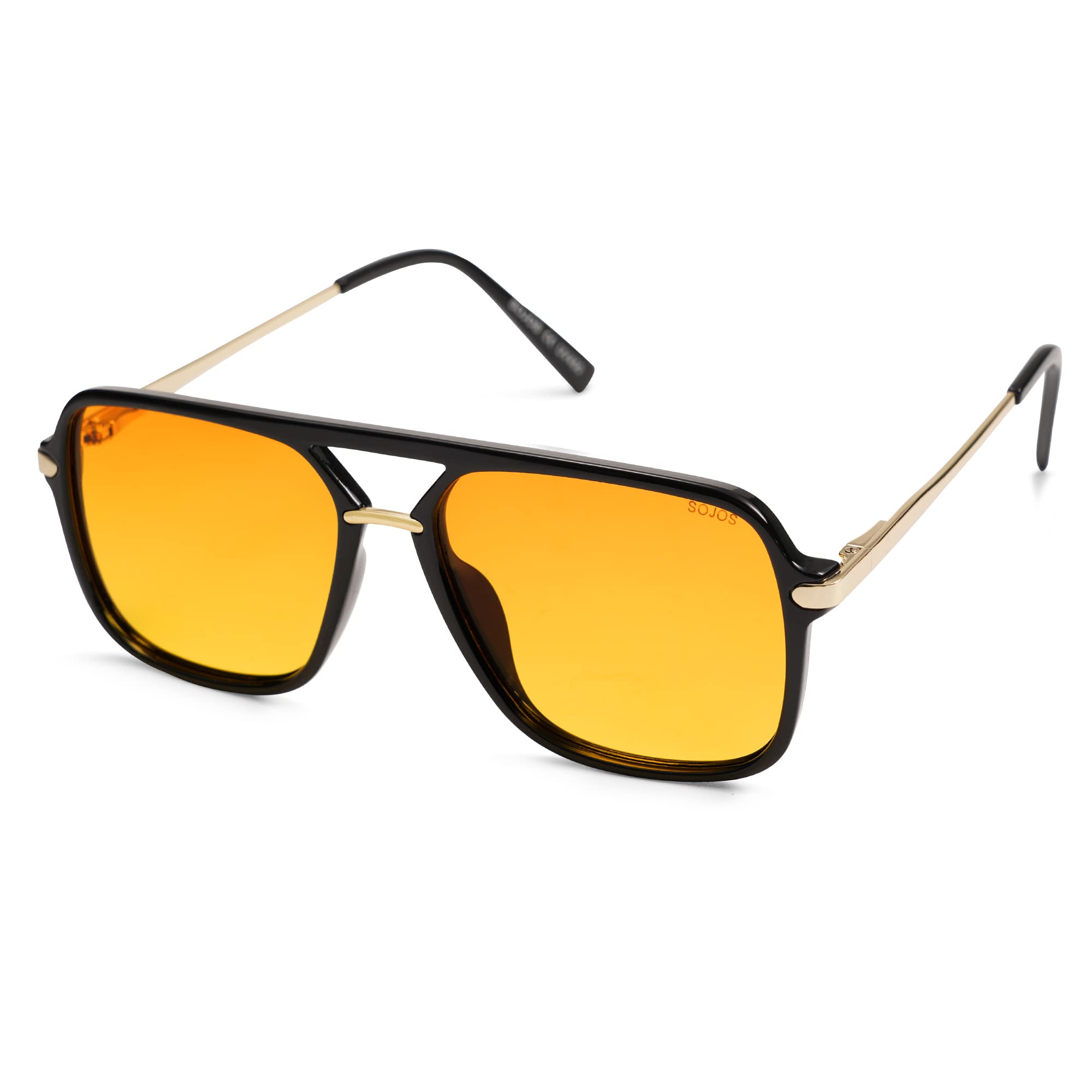 Foto 4 pulgar | Gafas De Sol Sojos Sj2229 Cuadradas Retro Polarizadas Negro Amarillo - Venta Internacional.