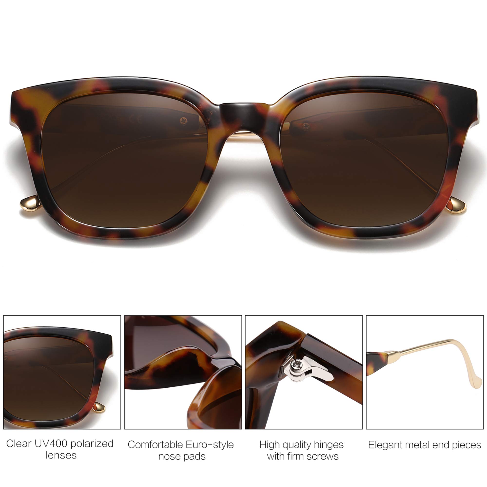 Foto 4 pulgar | Gafas De Sol Sojos Classic Square Polarized Uv400 Amber Tortoise - Venta Internacional.