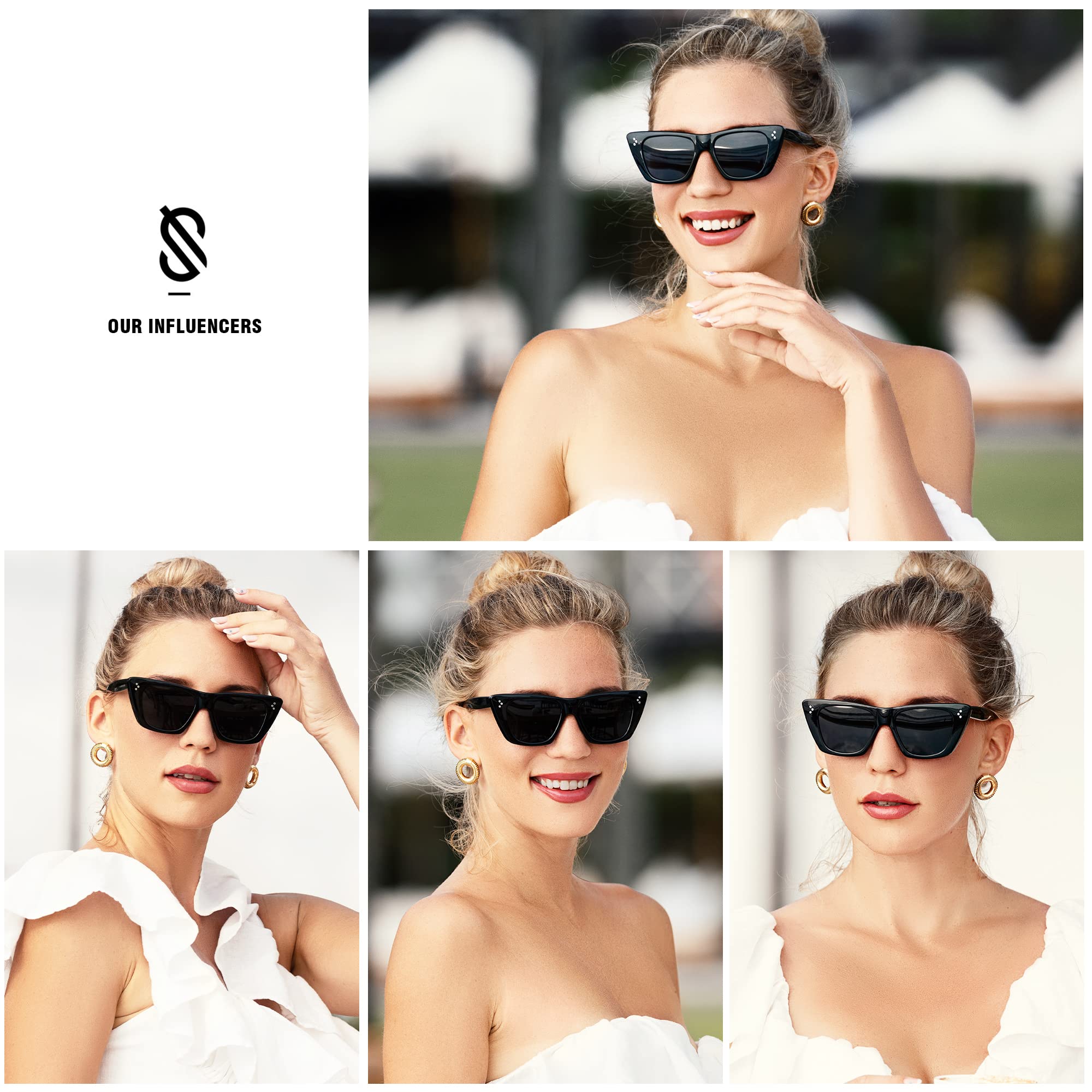 Foto 4 pulgar | Gafas De Sol Sojos Retro Cat Eye Sj2199 Para Mujer Polarizadas - Venta Internacional.