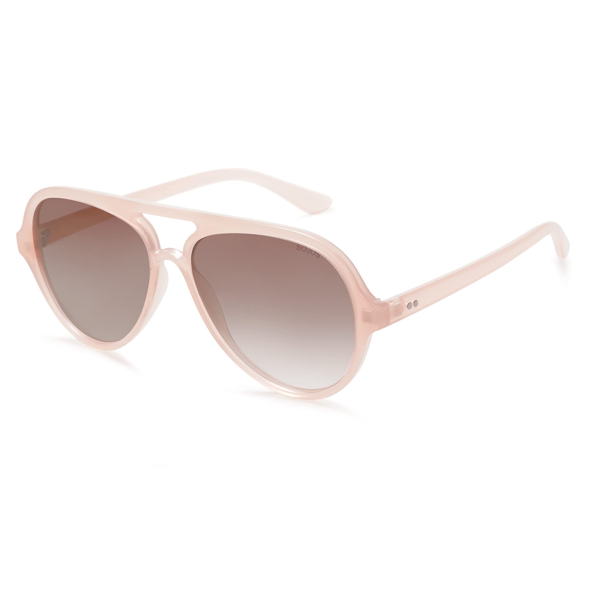 Gafas De Sol Sojos Classic Polarized Aviator Sj2201 Rosa/marrón - Venta Internacional.