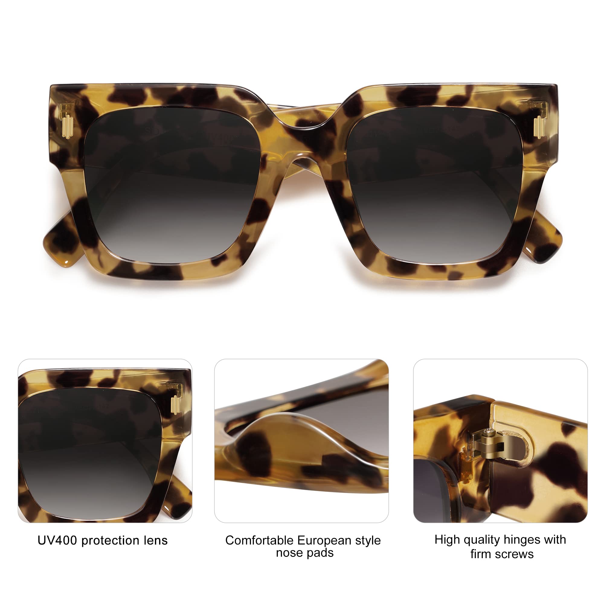 Foto 5 pulgar | Gafas de Sol Sojos Vintage Oversized Square para Mujer - Venta Internacional