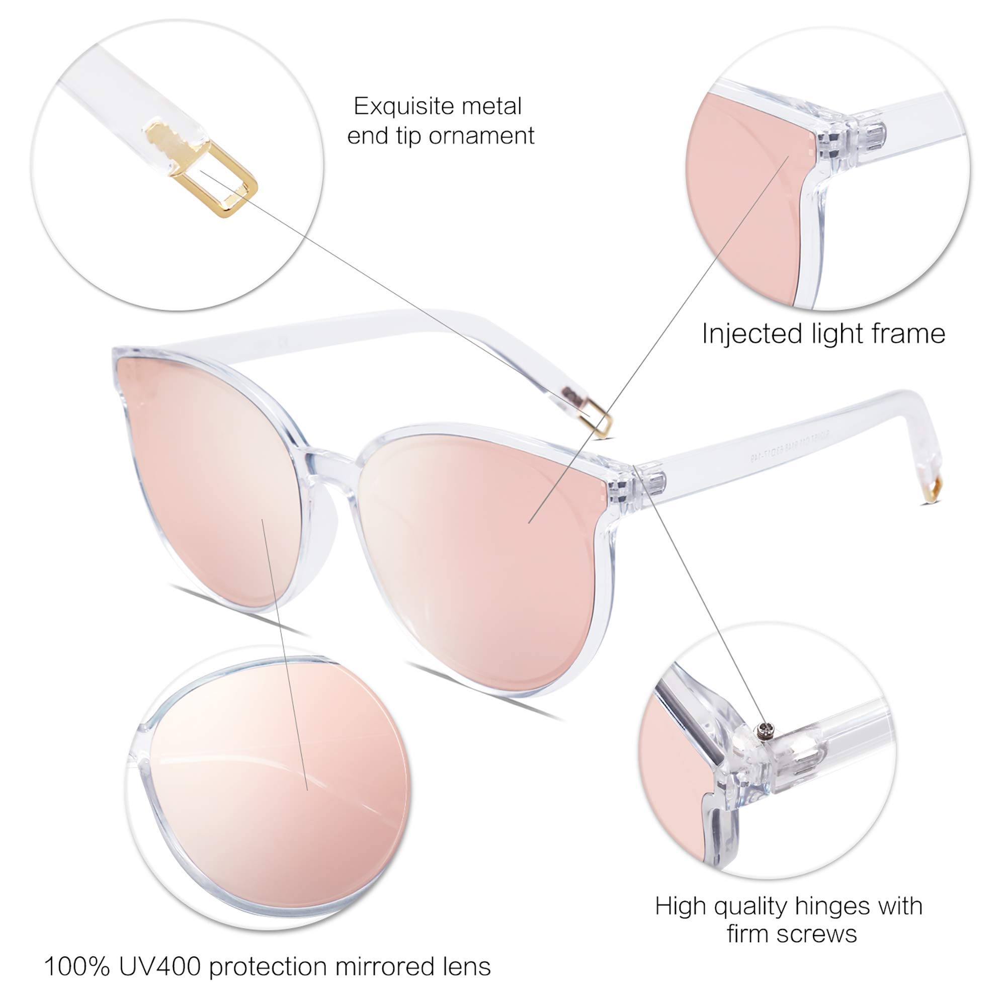 Foto 5 pulgar | Gafas de Sol Sojos Fashion Round Sj2057 Transparentes con Rosa Unisex - Venta Internacional