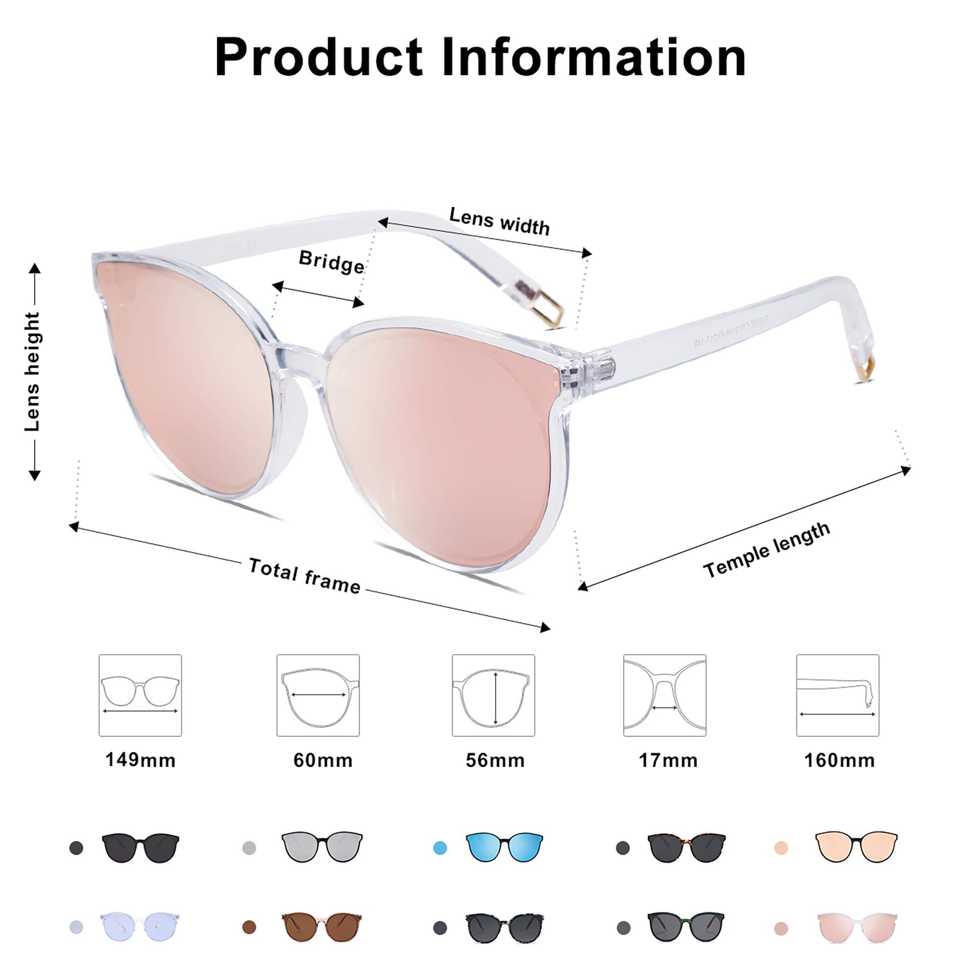 Foto 6 pulgar | Gafas de Sol Sojos Fashion Round Sj2057 Transparentes con Rosa Unisex - Venta Internacional