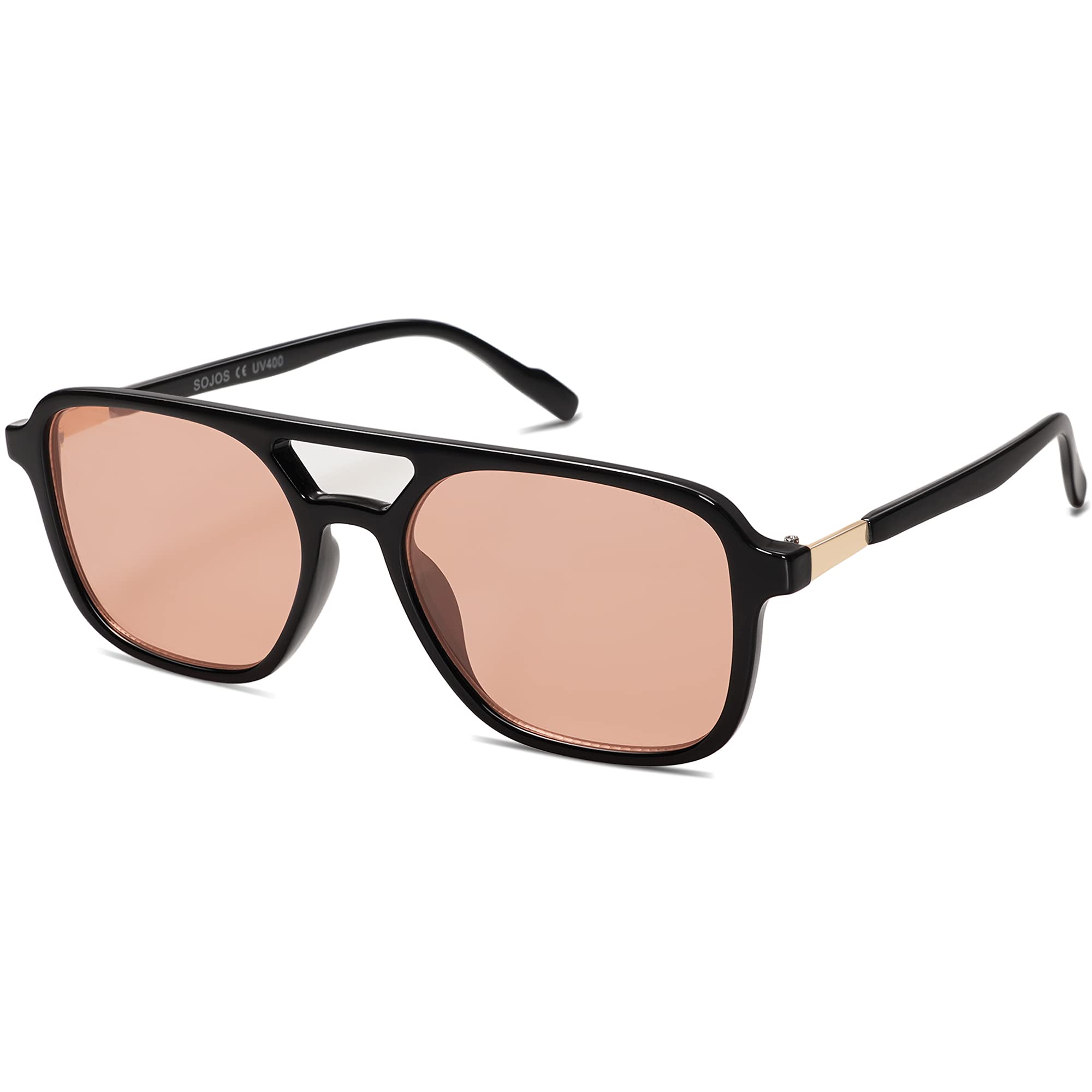 Gafas de Sol Sojos Retro Aviator Sj2202 con Marco Negro y Lente Roja - Venta Internacional