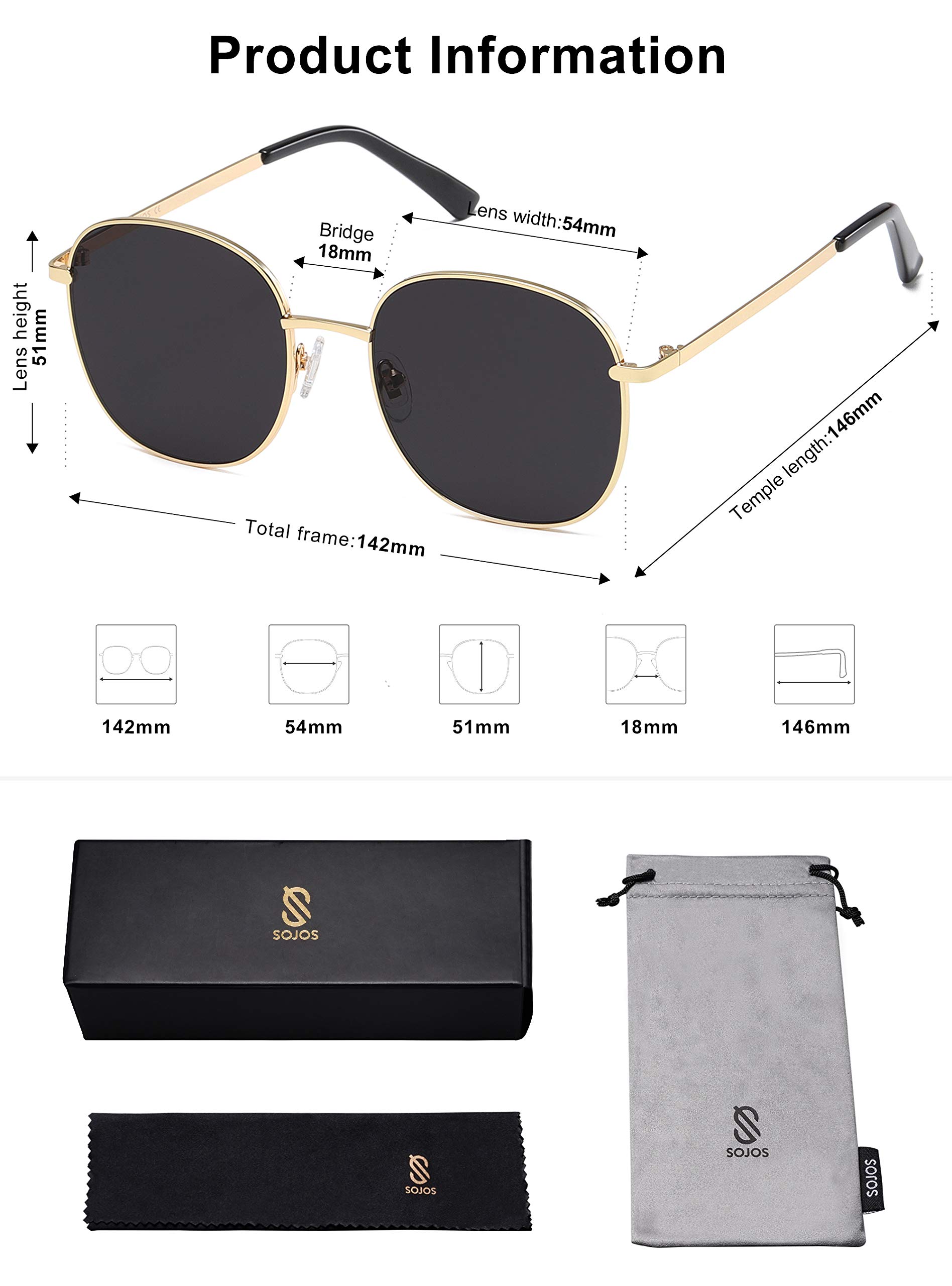 Foto 6 pulgar | Gafas de Sol Sojos Classic Square Sj1137 para Mujer Y Hombre - Venta Internacional