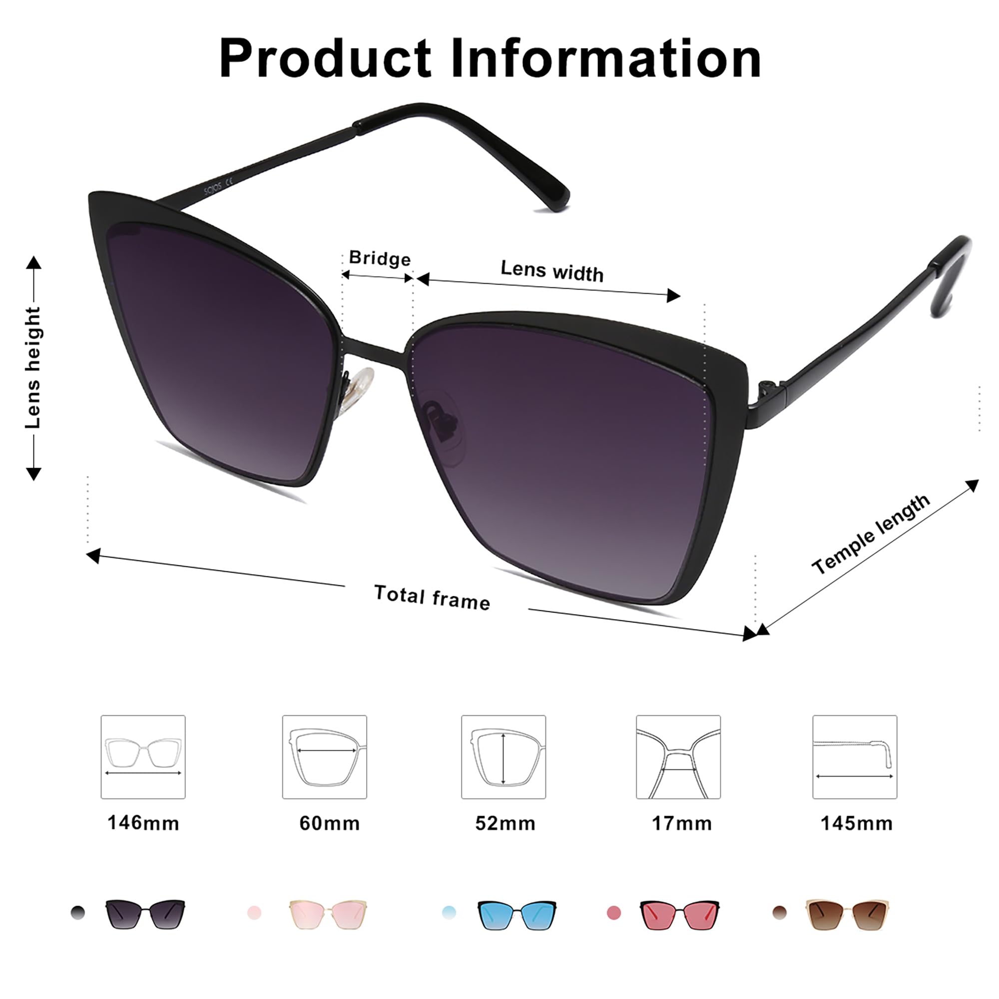 Foto 5 pulgar | Gafas de Sol Sojos Cateye Sj1086 para Mujer - Venta Internacional