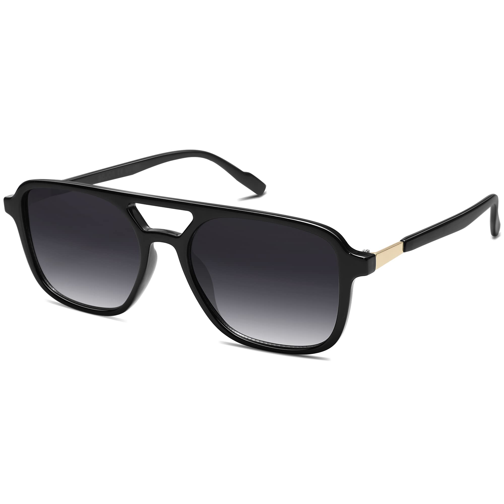 Gafas de Sol Sojos Retro Aviator Sj2202 con Montura Negra Y Lente Gris - Venta Internacional