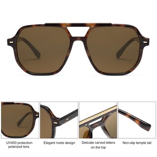 Foto 4 | Gafas de Sol Sojos Retro Aviator Polarized Tortoise Unisex - Venta Internacional