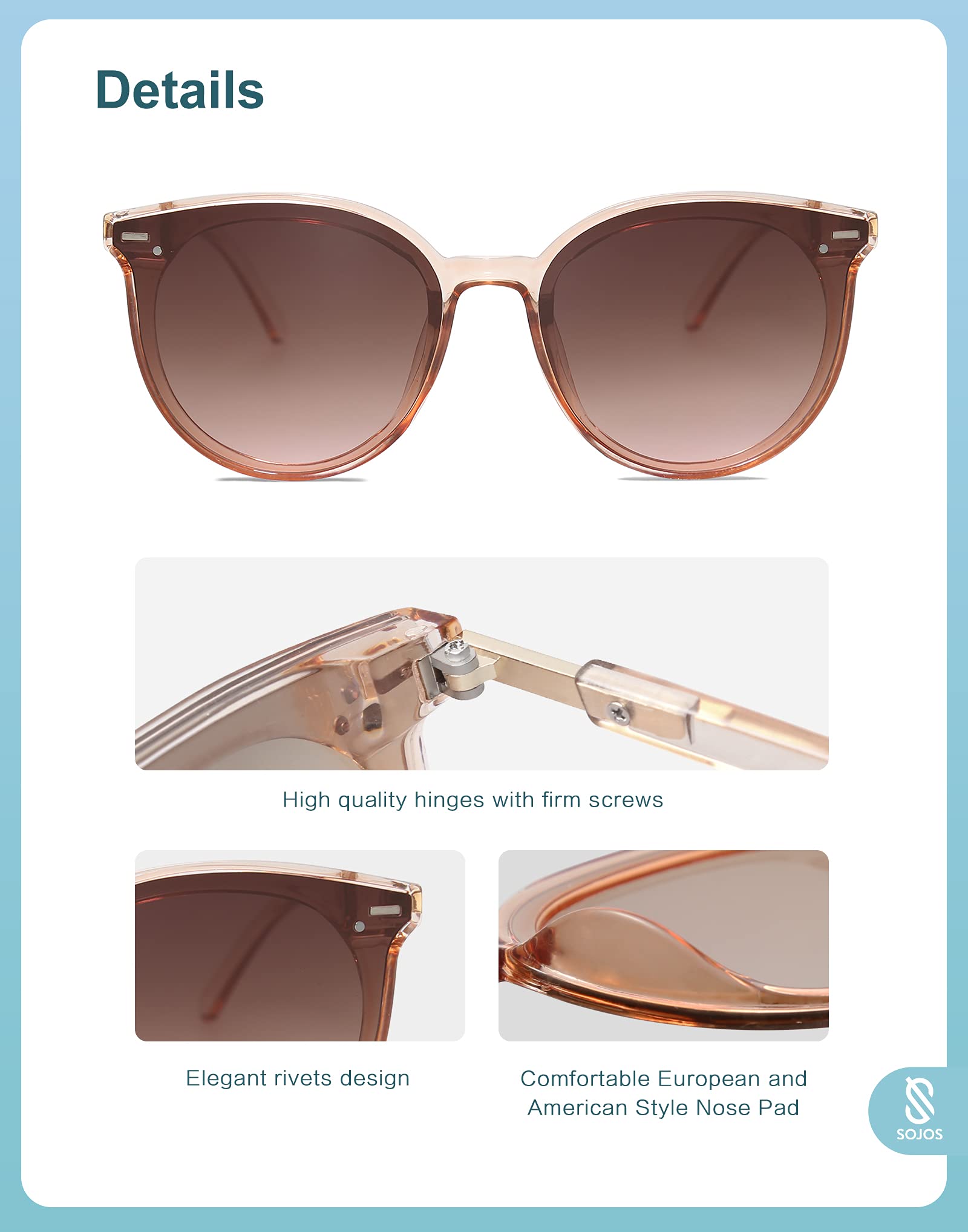 Foto 5 pulgar | Lentes de Sol Sojos Classic Round SJ2067 Marrones - Venta Internacional