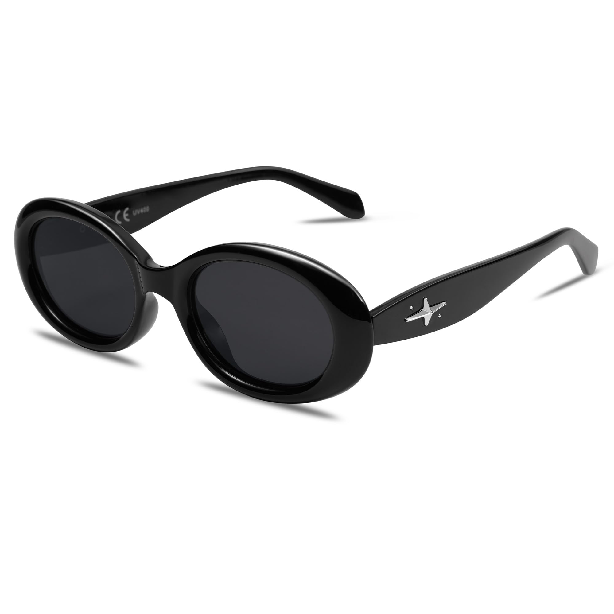 Gafas de Sol Sojos Retro Ovaladas Polarizadas Negro Unisex - Venta Internacional