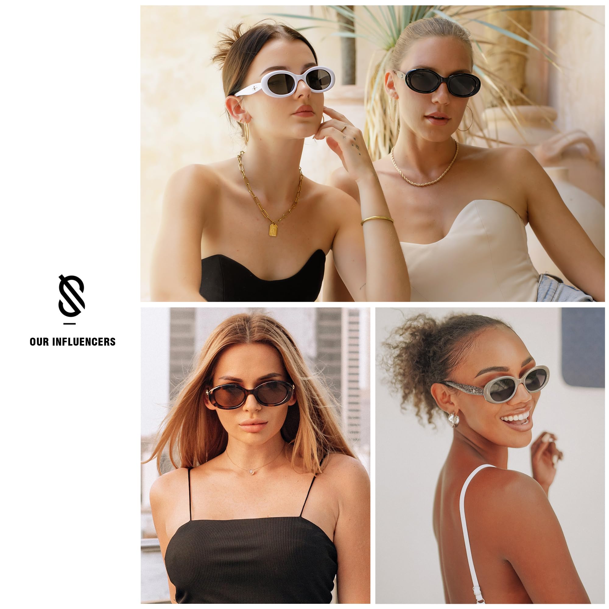 Foto 3 pulgar | Gafas de Sol Sojos Retro Ovaladas Polarizadas Negro Unisex - Venta Internacional