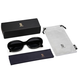 Foto 5 | Gafas de Sol Sojos Retro Ovaladas Polarizadas Negro Unisex - Venta Internacional