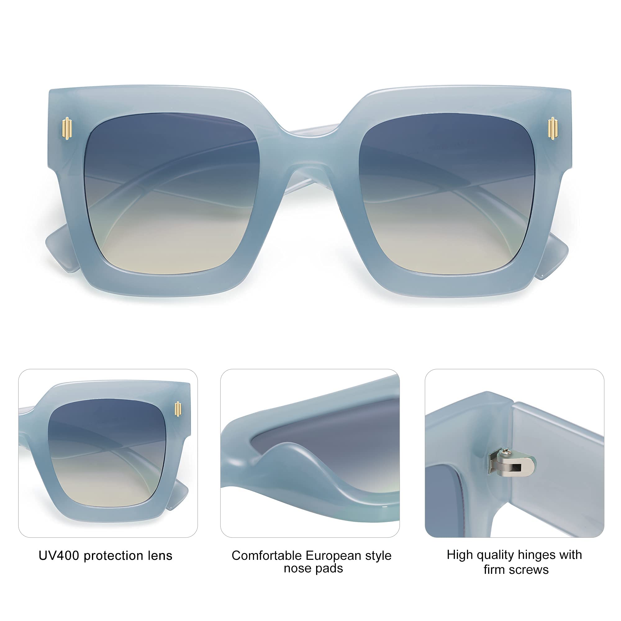 Foto 5 pulgar | Gafas de Sol Sojos Vintage Oversized Square para Mujer - Venta Internacional