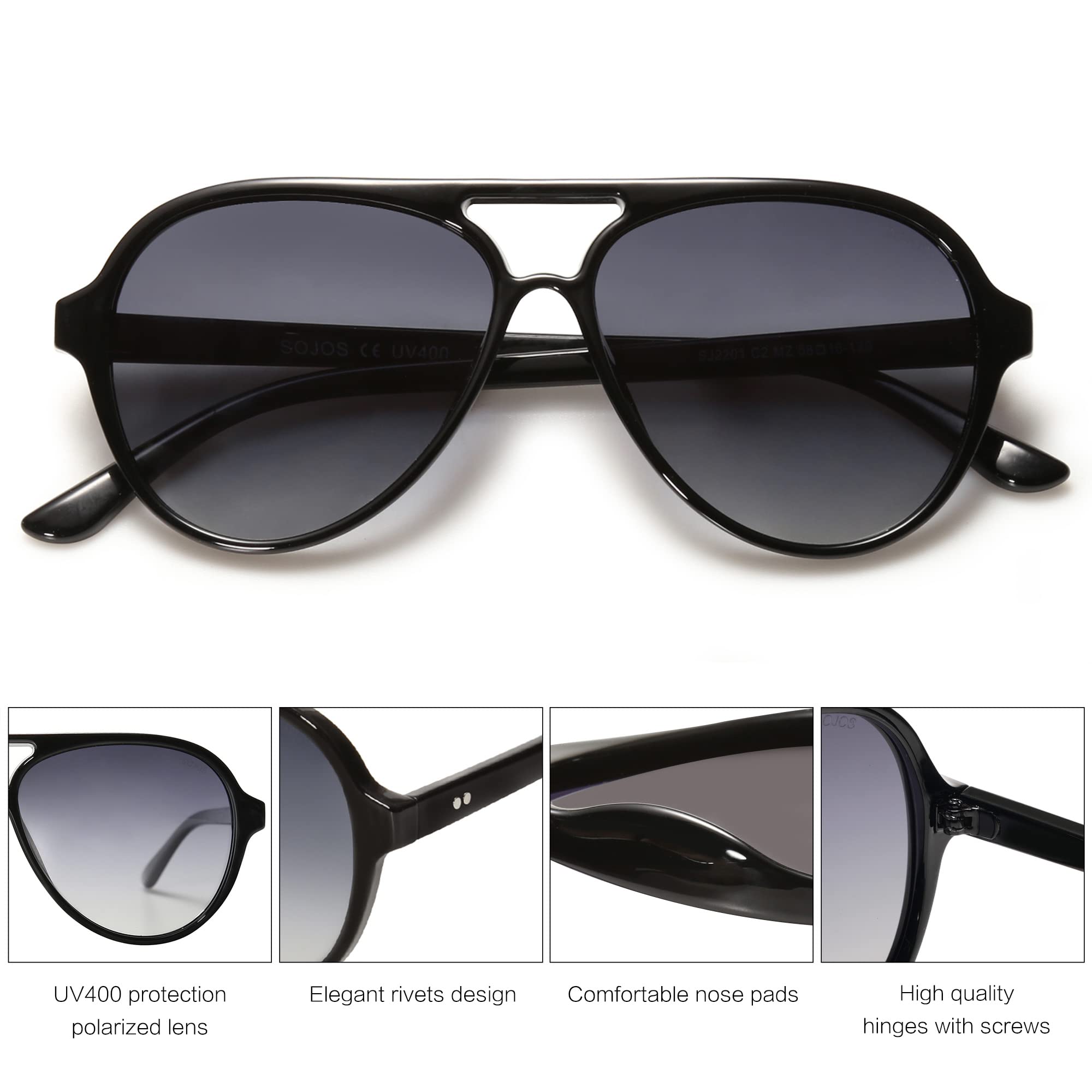 Foto 5 pulgar | Lentes de Sol Sojos Aviator SJ2201 Polarizadas Unisex - Venta Internacional