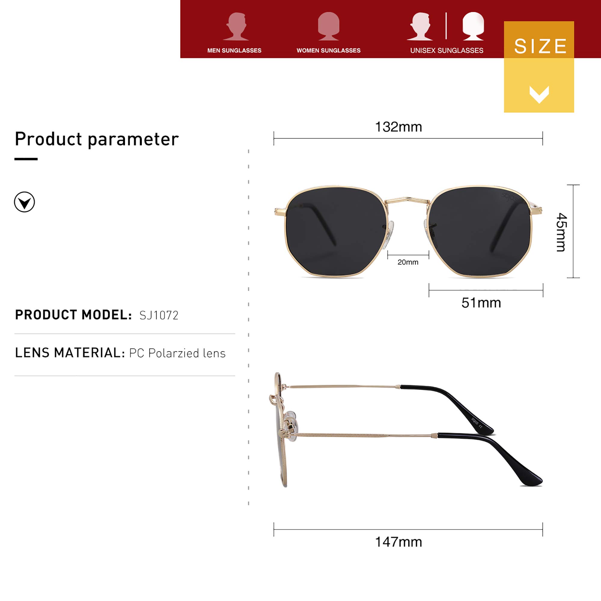 Foto 4 pulgar | Gafas de Sol Sojos Polarizadas Unisex - Venta Internacional