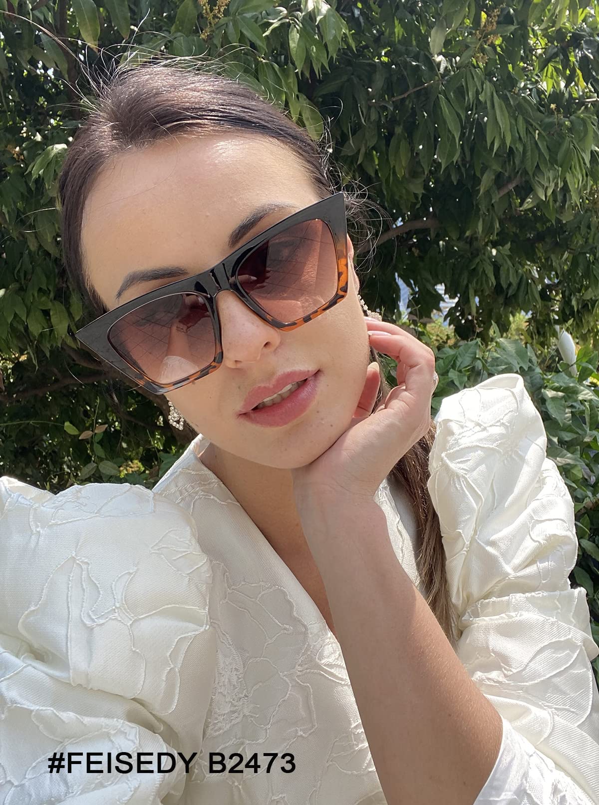 Foto 5 pulgar | Gafas De Sol Feisedy Vintage Square Cat Eye B2473 Para Mujer - Venta Internacional.