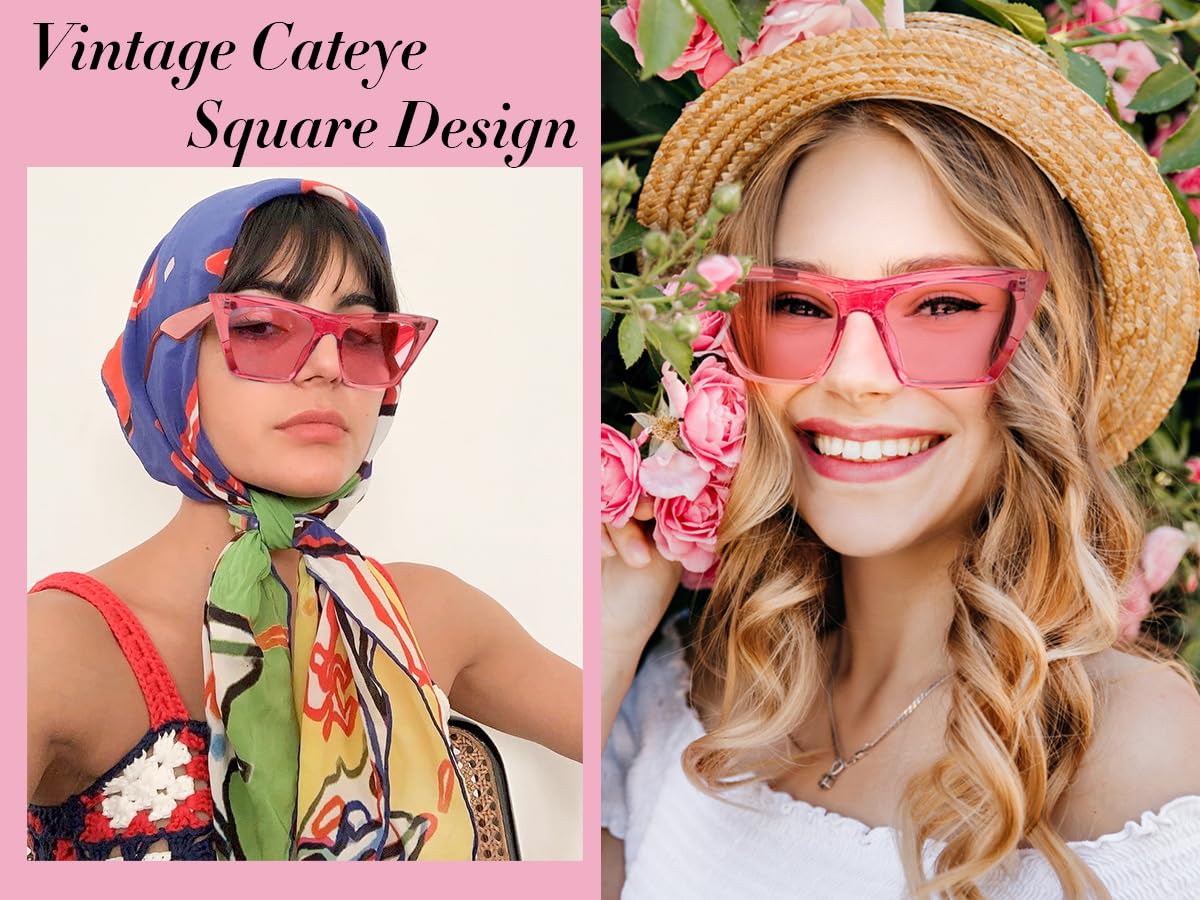 Foto 7 | Gafas De Sol Feisedy Vintage Square Cat Eye Uv400 B2473 Para Mujer - Venta Internacional.