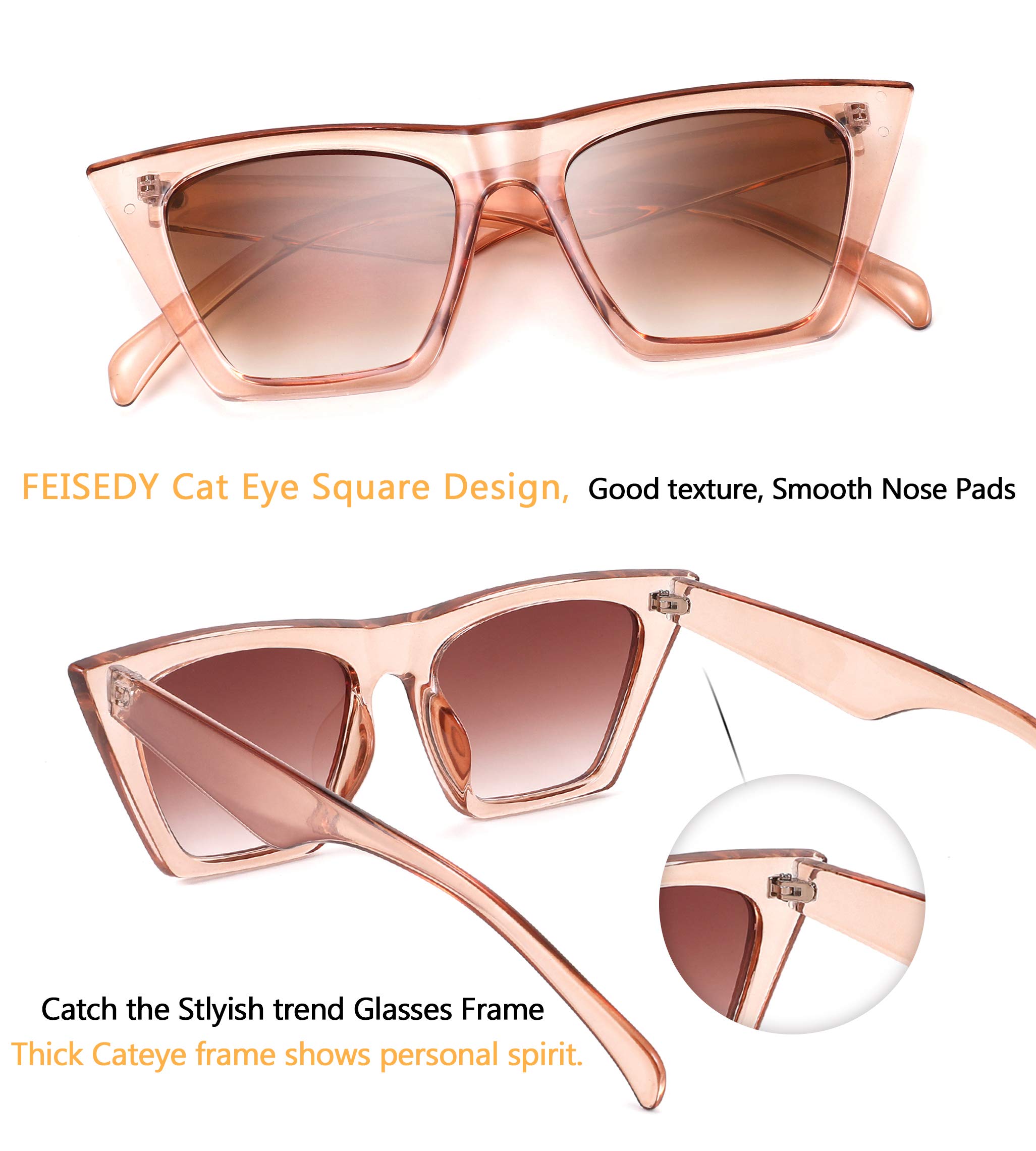 Foto 3 pulgar | Gafas De Sol Feisedy Vintage Square Cat Eye B2473 Para Mujer - Venta Internacional.