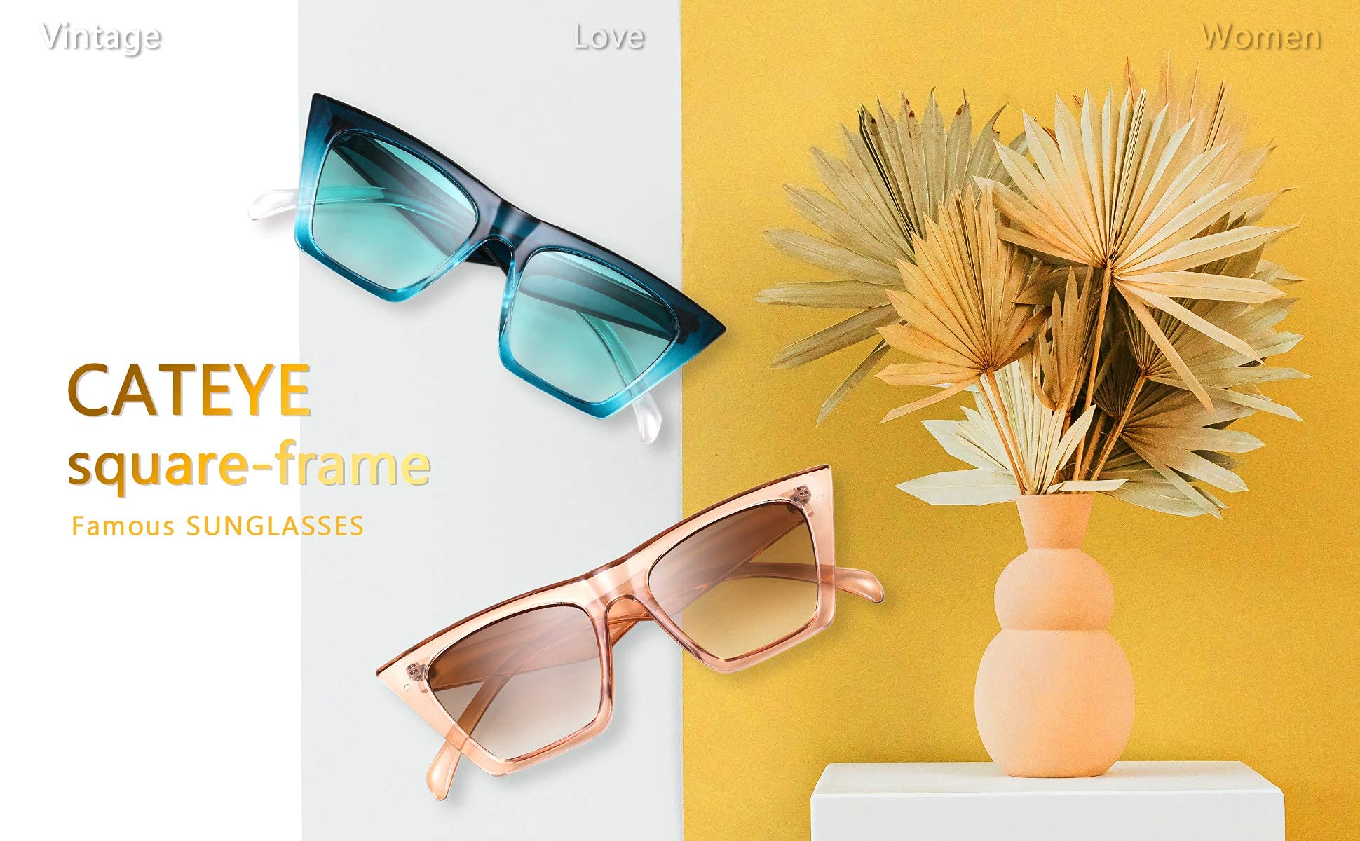 Foto 6 pulgar | Gafas De Sol Feisedy Vintage Square Cat Eye B2473 Para Mujer - Venta Internacional.