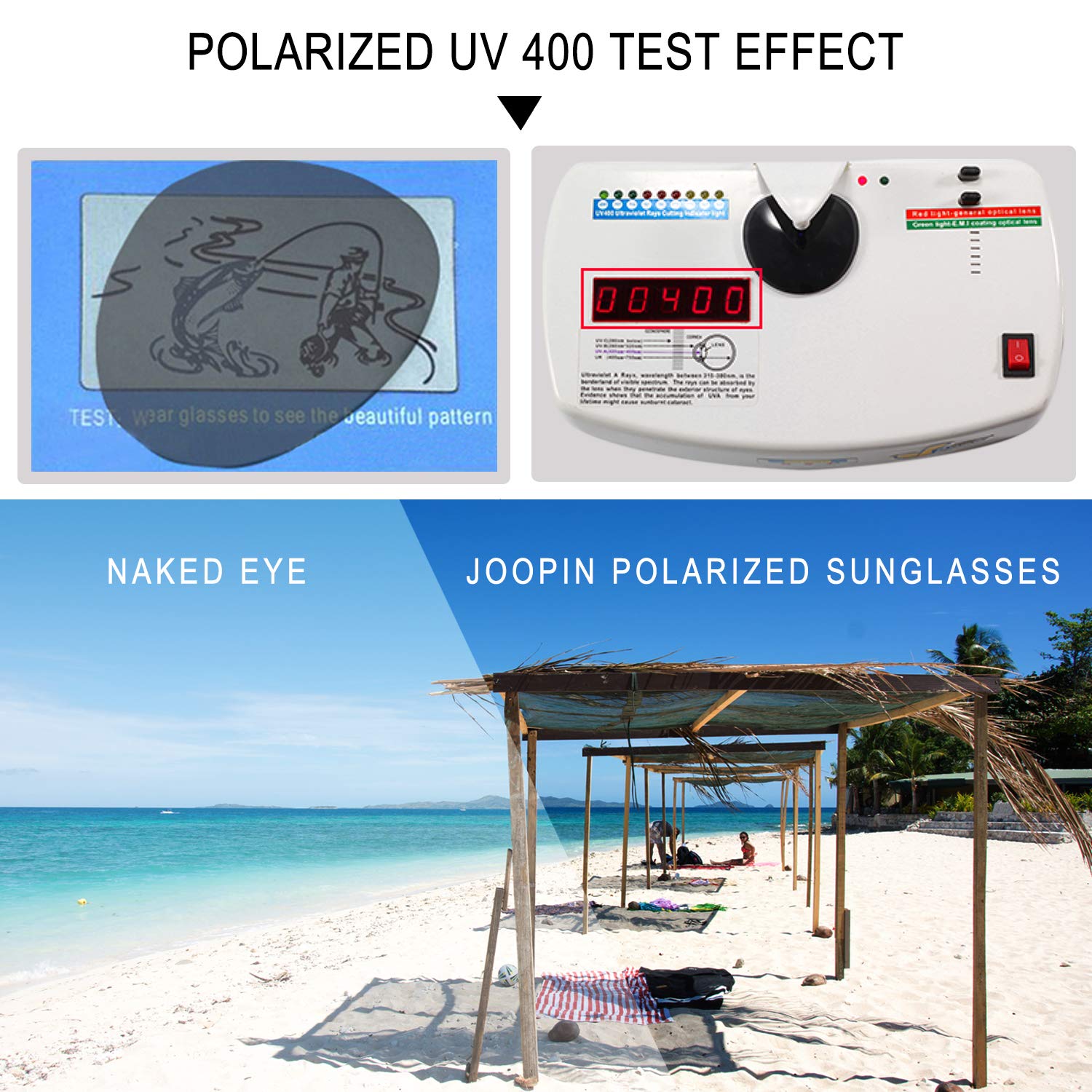 Foto 6 pulgar | Gafas de Sol Joopin Square Polarized Uv400 Tr90 Black - Venta Internacional