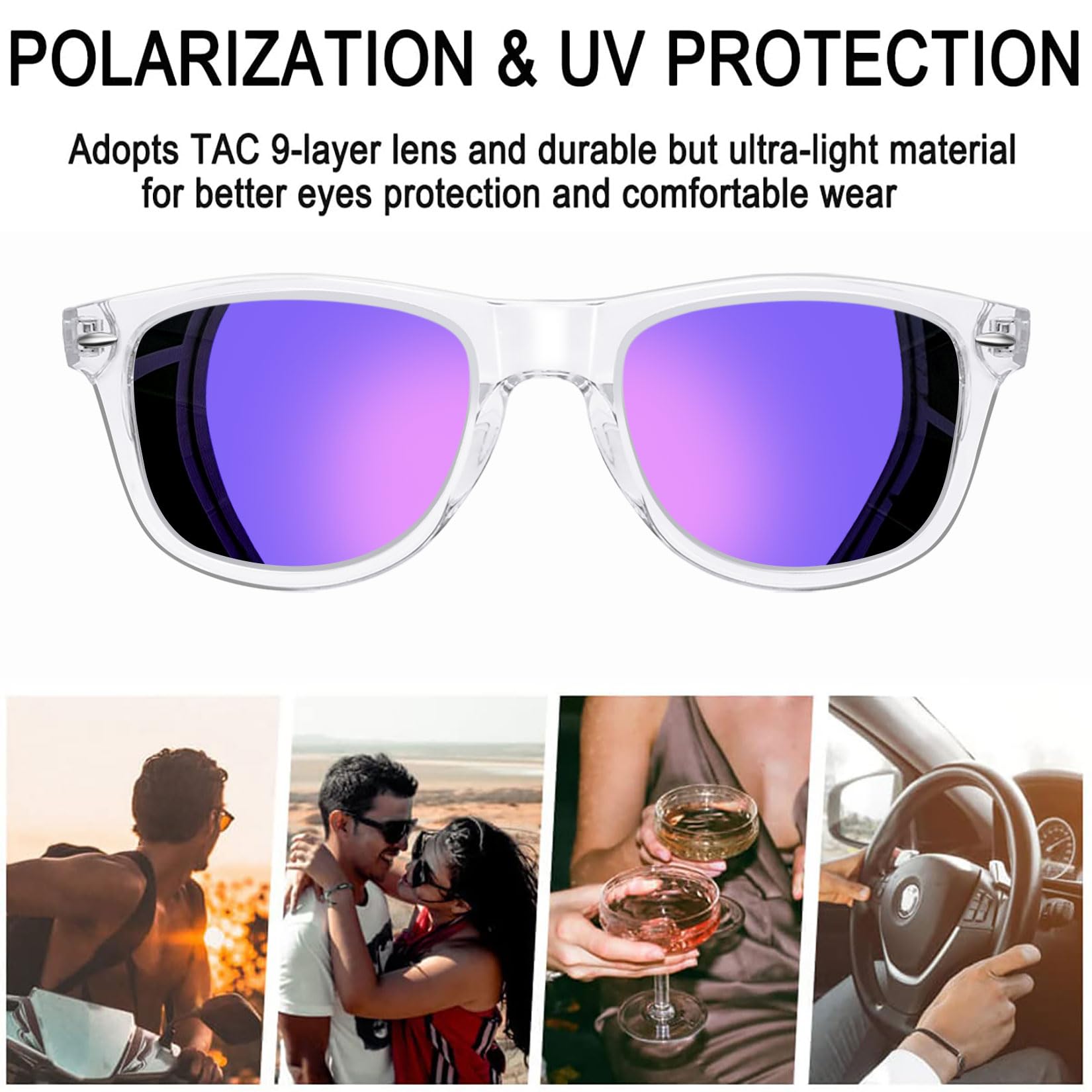 Foto 5 pulgar | Gafas de Sol Joopin Trendy Square Oversized Polarized Uv400 - Venta Internacional