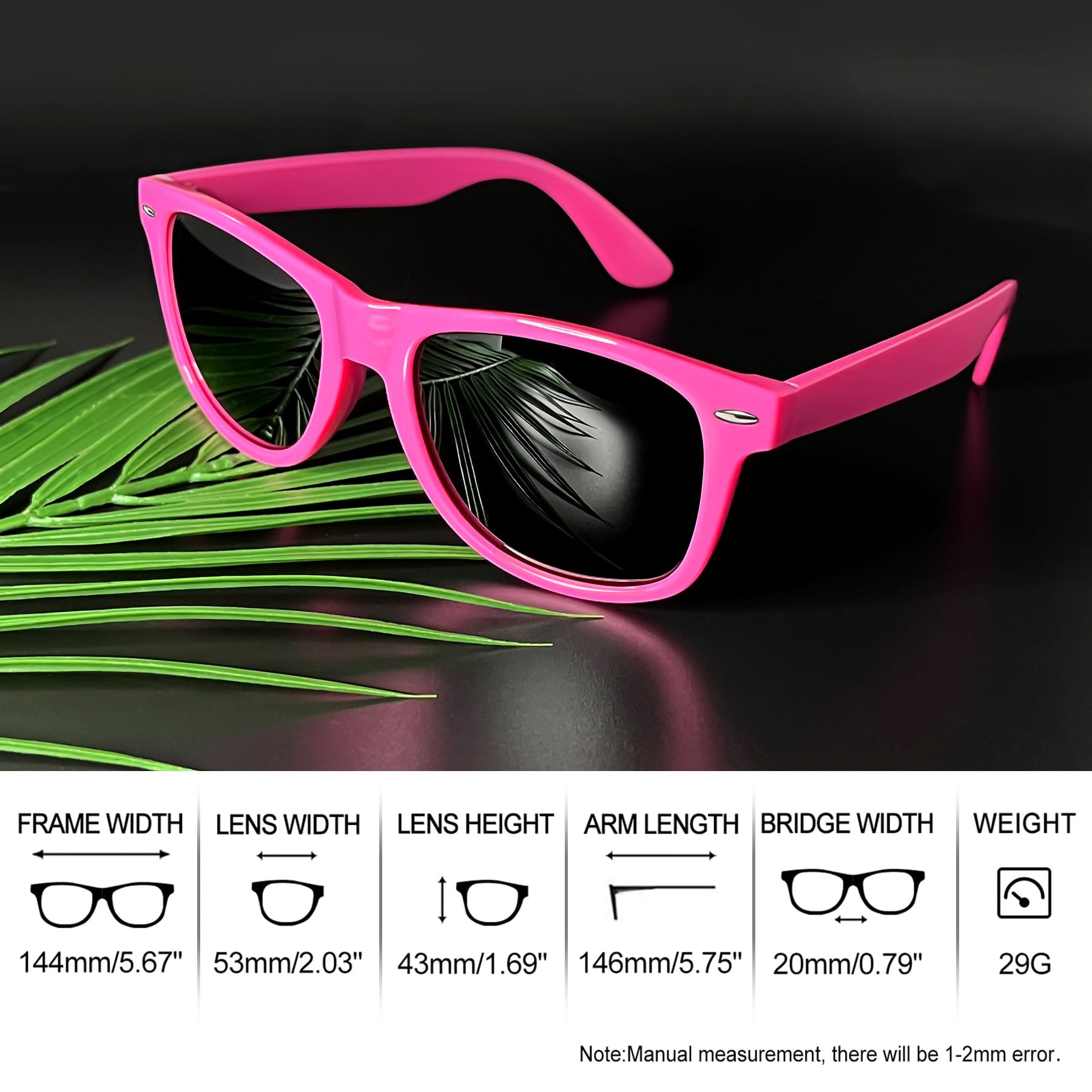 Foto 5 pulgar | Gafas de Sol Joopin Square Polarized Uv400 Protection Rosa - Venta Internacional