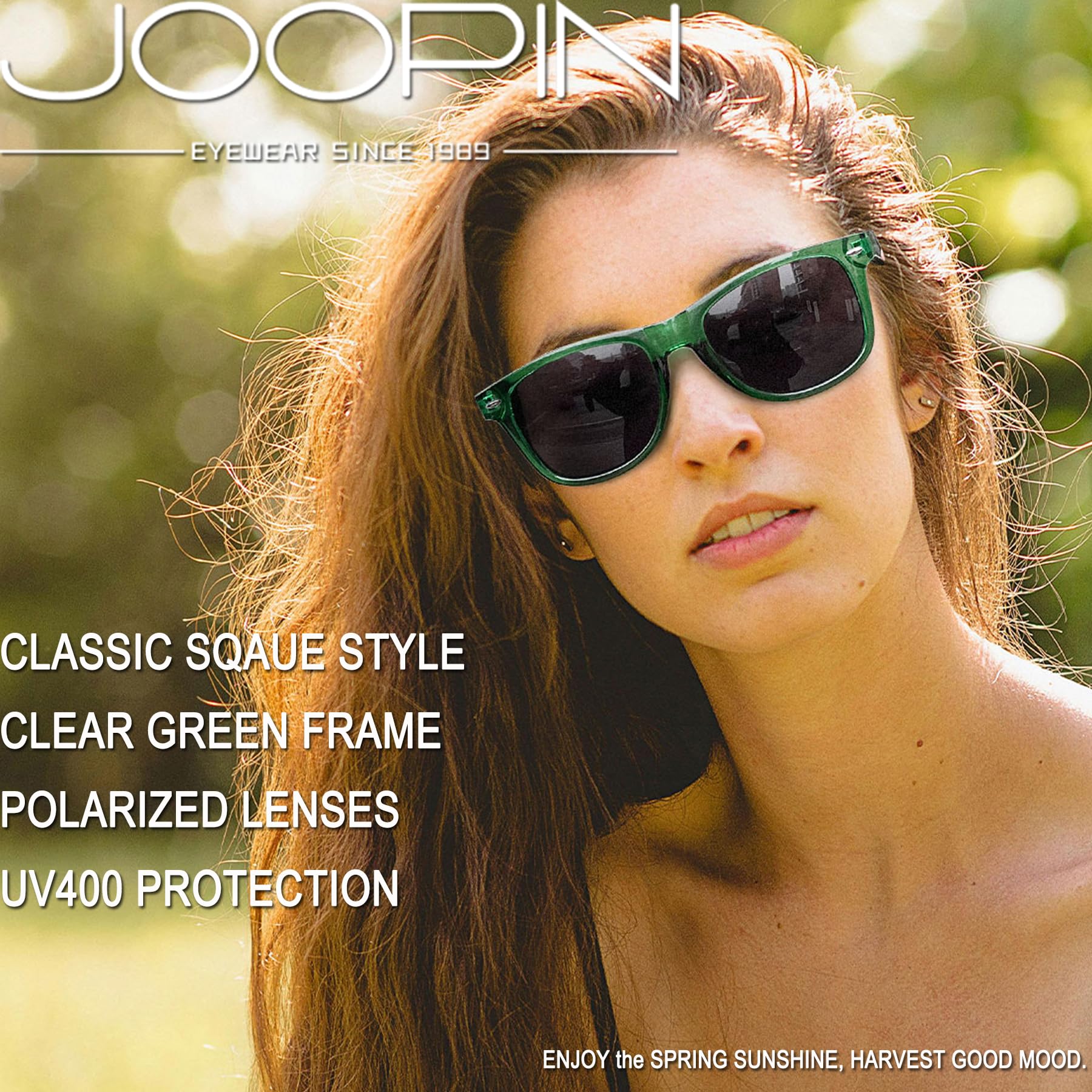 Foto 3 pulgar | Gafas de Sol Joopin Square Oversized Polarized Uv400 Verde - Venta Internacional