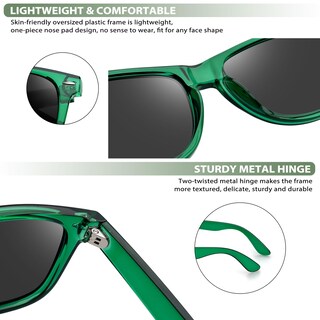 Foto 5 | Gafas de Sol Joopin Square Oversized Polarized Uv400 Verde - Venta Internacional