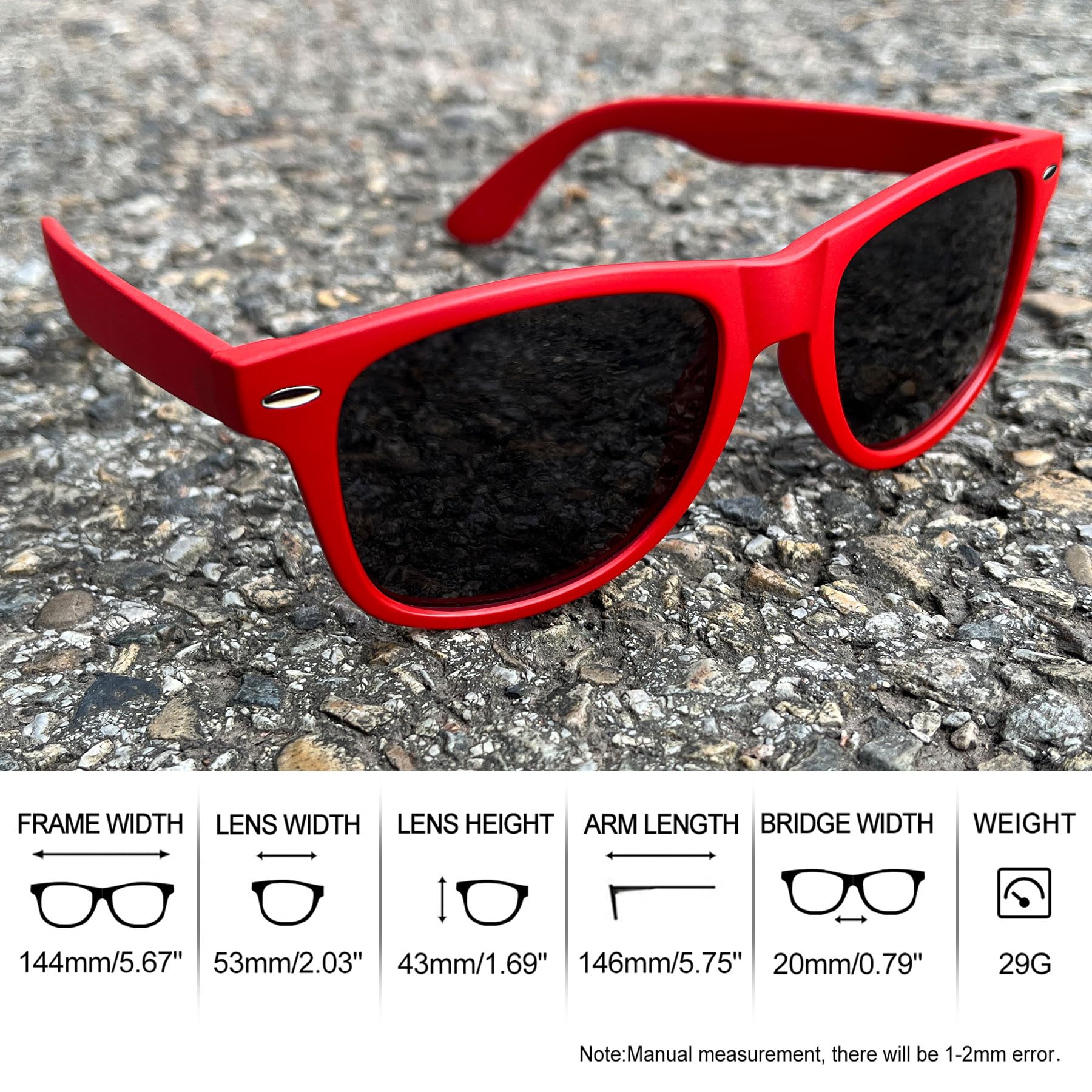 Foto 5 pulgar | Lentes de Sol Joopin Rojos Unisex-Venta Internacional