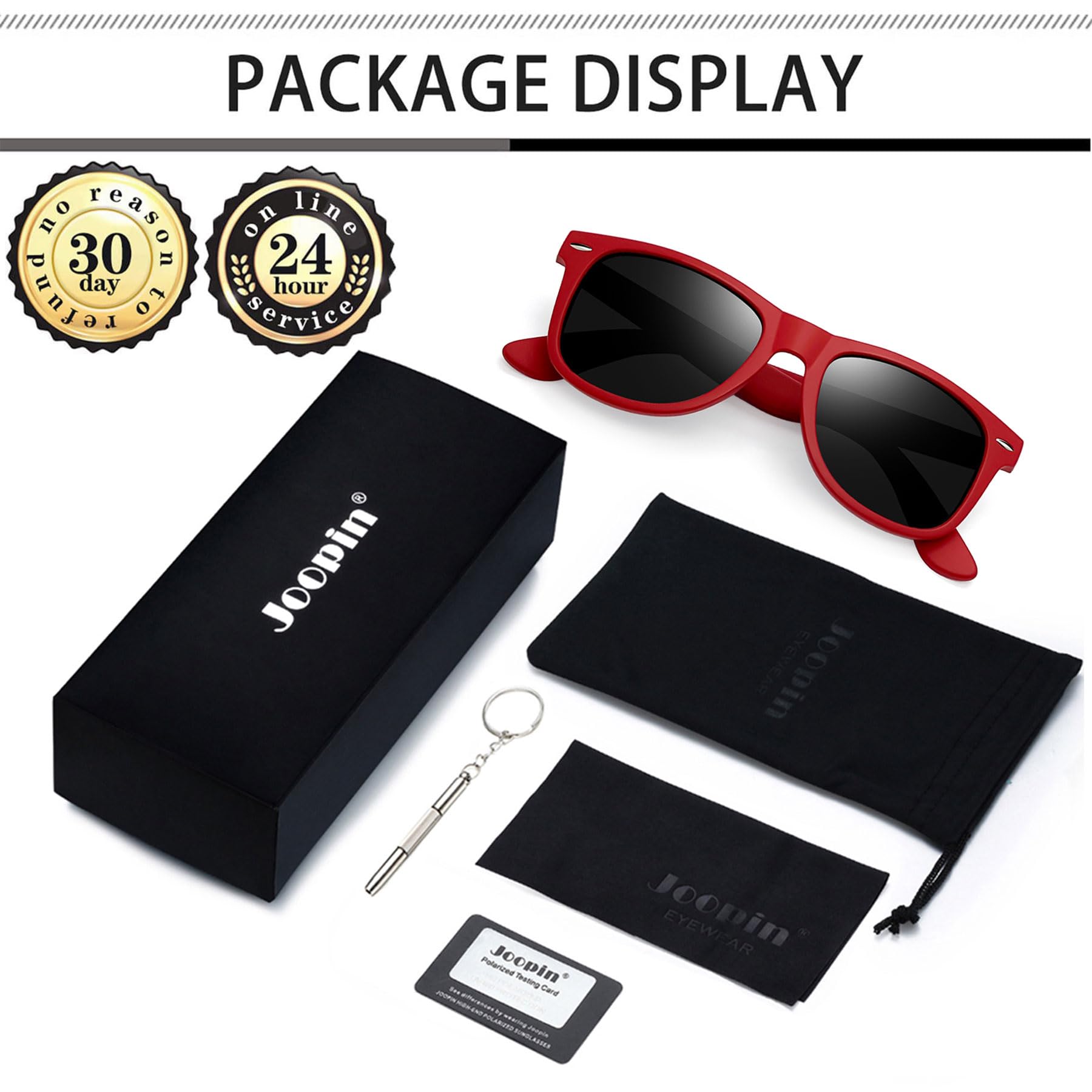 Foto 7 pulgar | Lentes de Sol Joopin Rojos Unisex-Venta Internacional