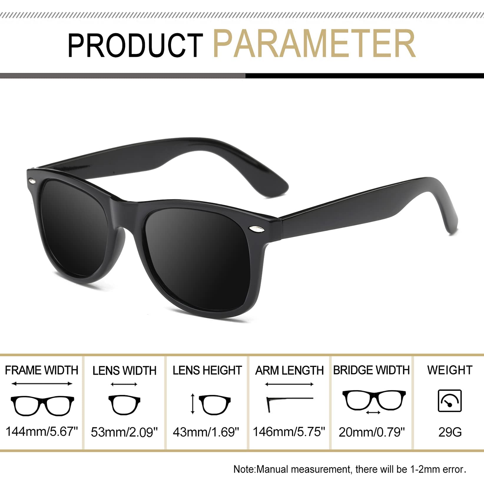 Foto 6 pulgar | Lentes de Sol Joopin 2 Piezas Unisex-Venta Internacional