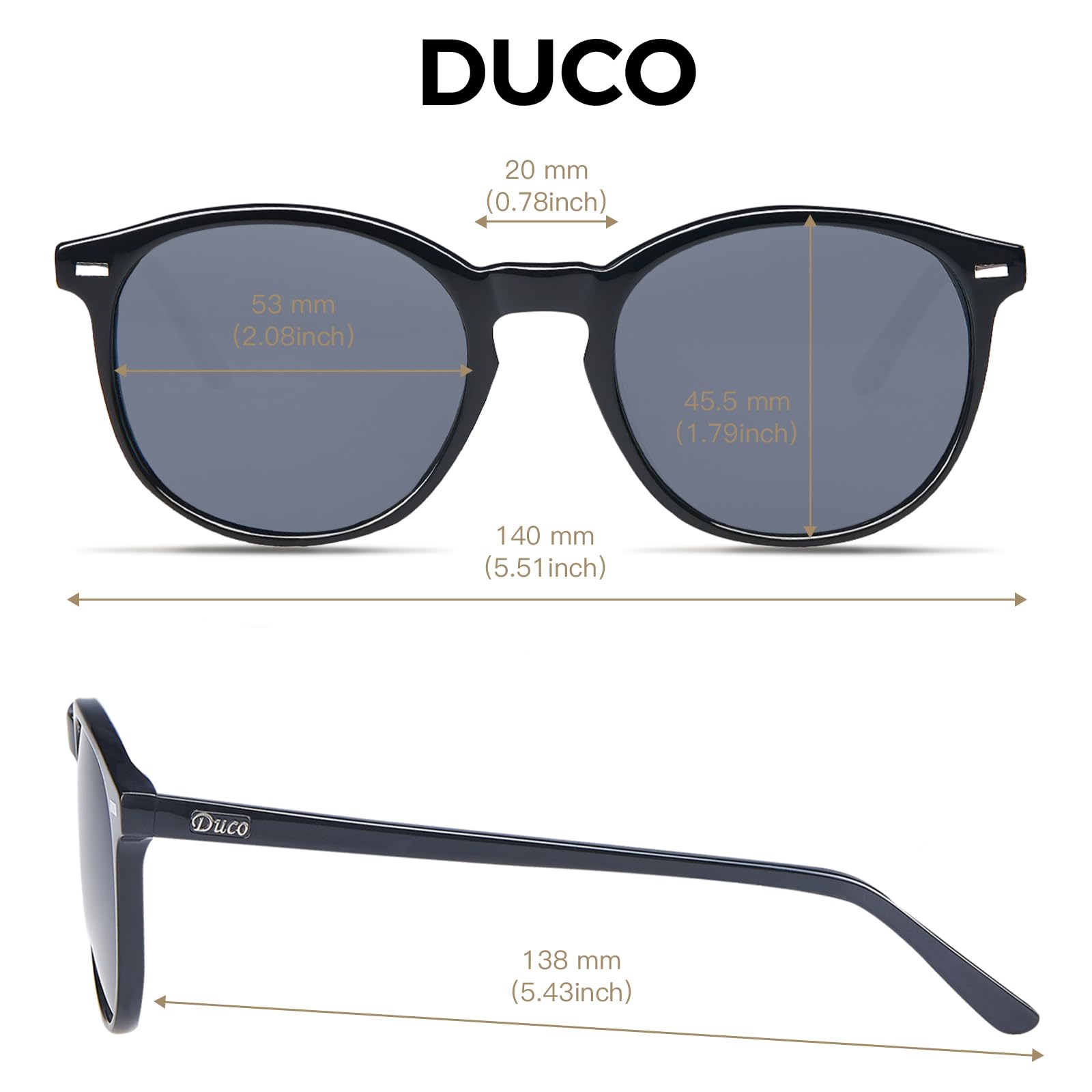 Foto 5 pulgar | Gafas de Sol Duco Retro Round Uv400 - Venta Internacional