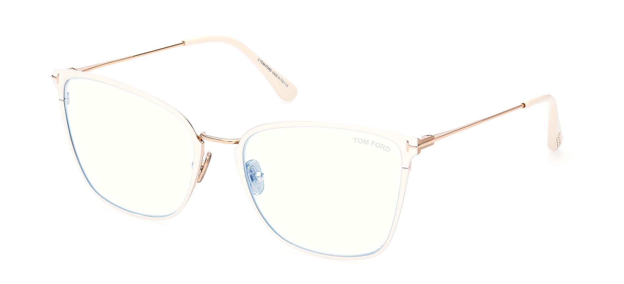 Gafas Graduadas Tom Ford Ft 5839-b Para Mujeres - Brillante Marfil - Venta Internacional.