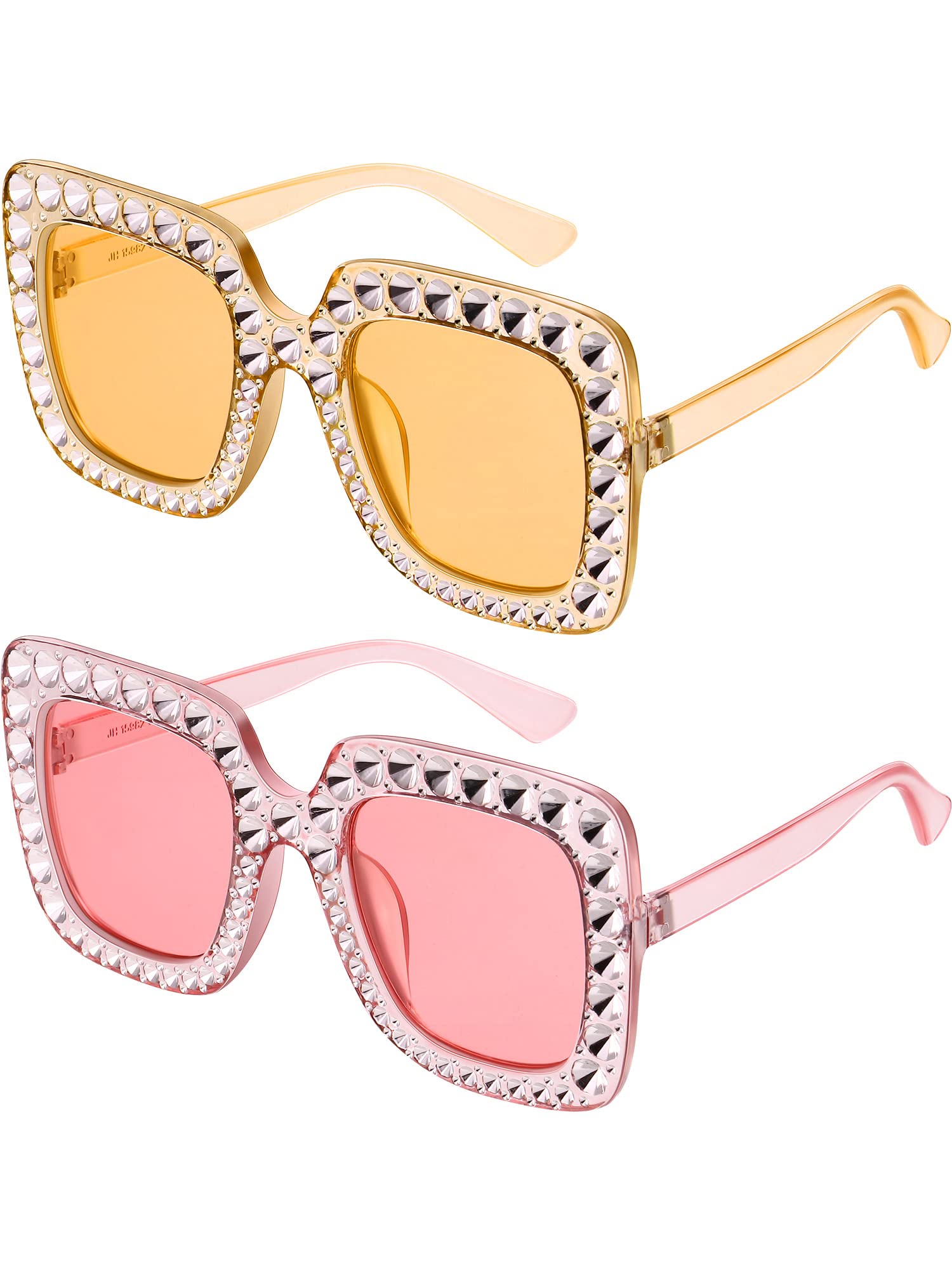 Gafas De Sol Frienda Oversize Square Sparkling Para Mujer X2 - Venta Internacional.