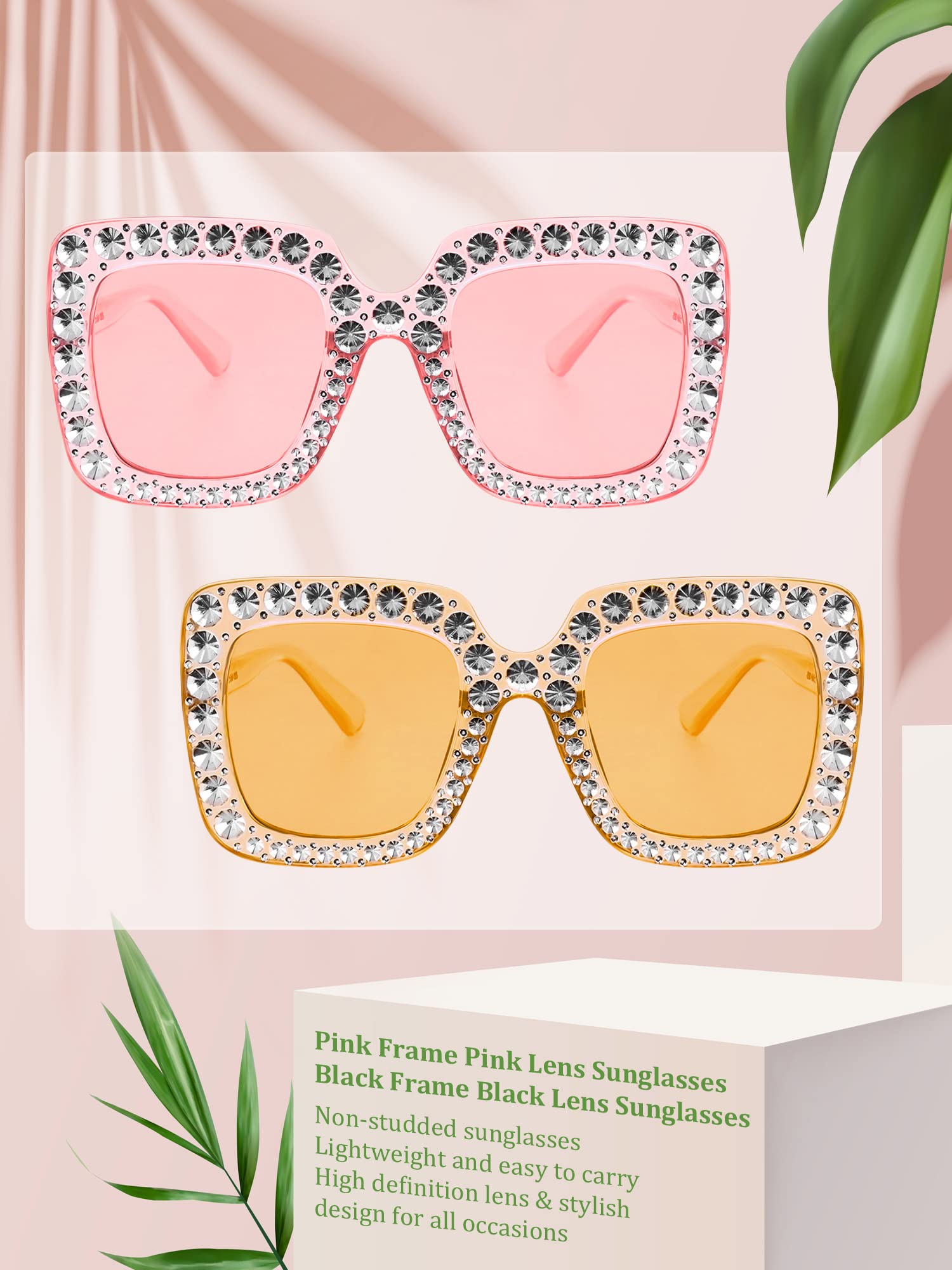 Foto 4 pulgar | Gafas De Sol Frienda Oversize Square Sparkling Para Mujer X2 - Venta Internacional.