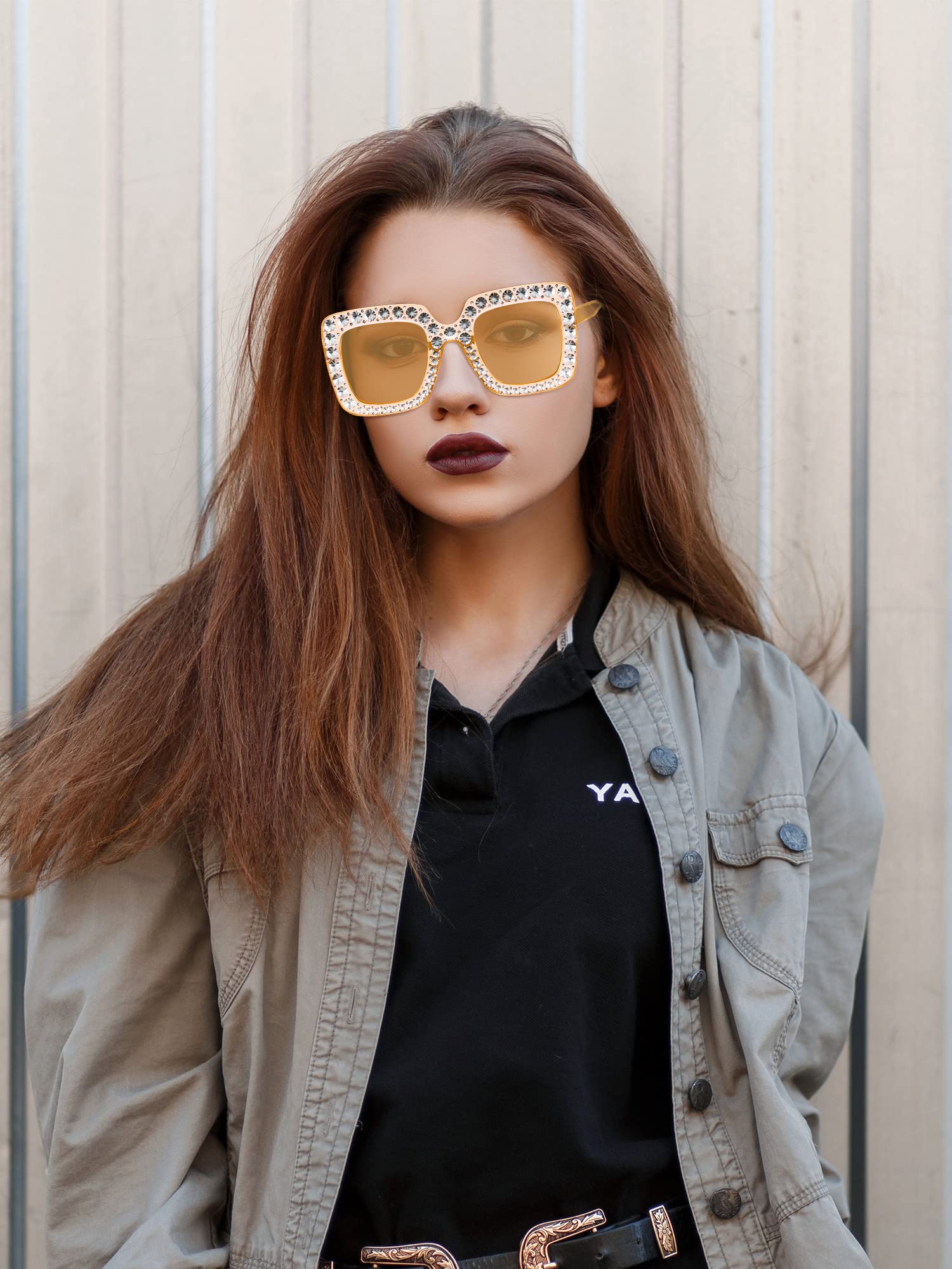 Foto 7 pulgar | Gafas De Sol Frienda Oversize Square Sparkling Para Mujer X2 - Venta Internacional.