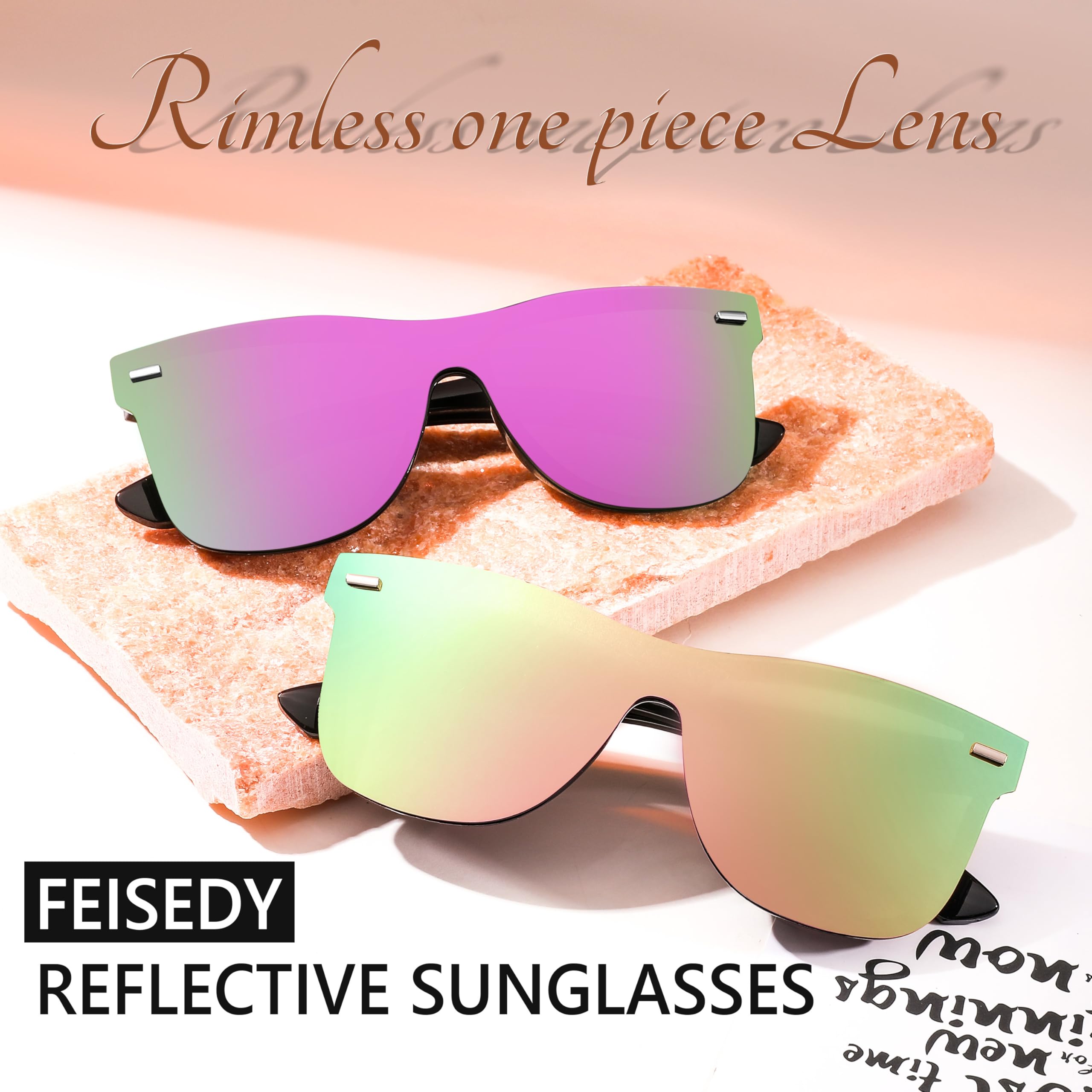 Foto 6 pulgar | Gafas De Sol Feisedy Con Lente Espejada Sin Montura Uv400 B4114 Para Adultos - Venta Internacional.