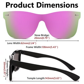 Foto 7 | Gafas De Sol Feisedy Con Lente Espejada Sin Montura Uv400 B4114 Para Adultos - Venta Internacional.