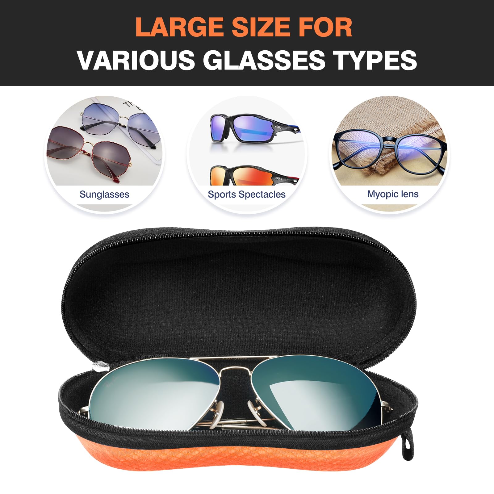 Foto 4 pulgar | Funda Para Gafas De Sol Moko Eva, Carcasa Semirrígida, Naranja, Unisex - Venta Internacional.