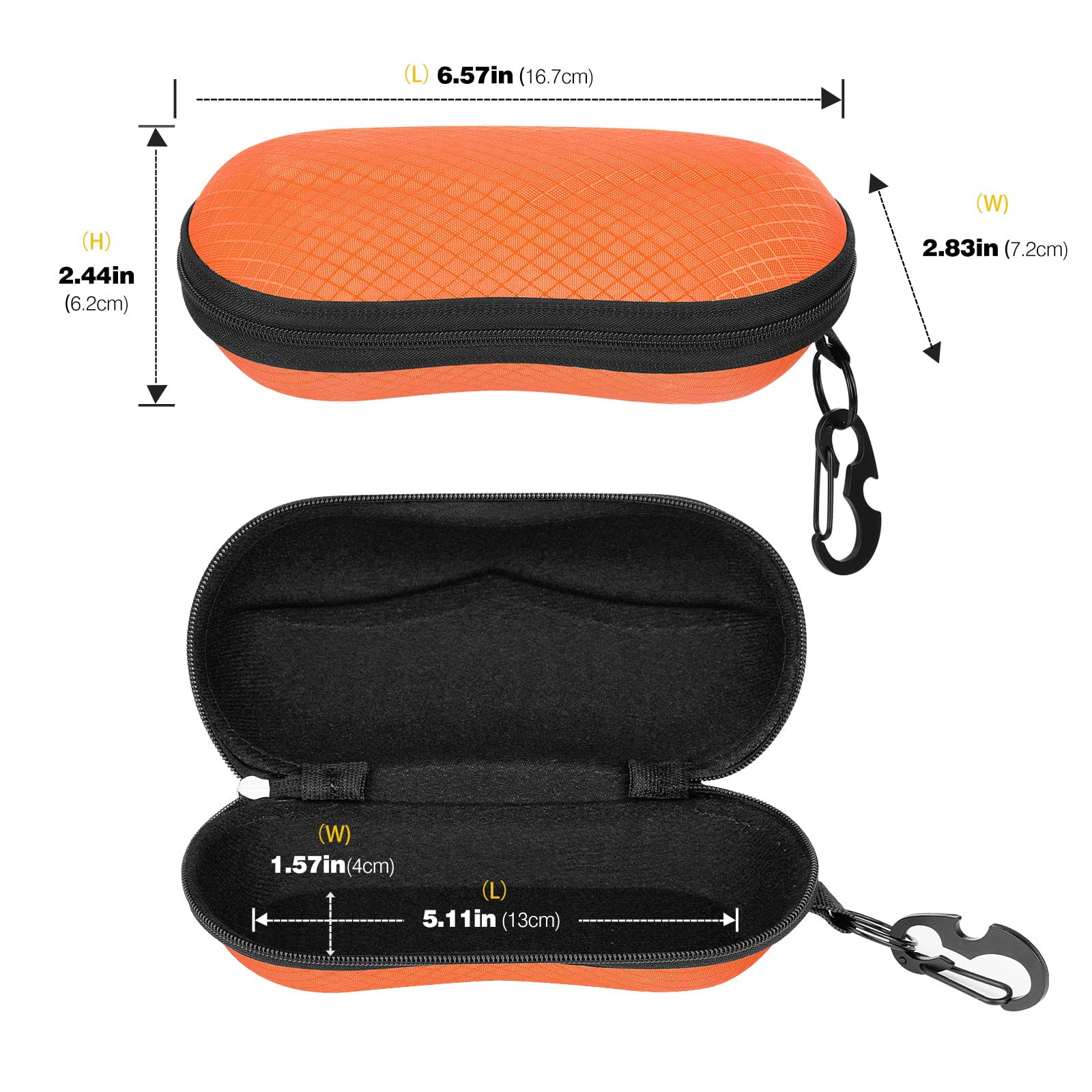 Foto 6 pulgar | Funda Para Gafas De Sol Moko Eva, Carcasa Semirrígida, Naranja, Unisex - Venta Internacional.
