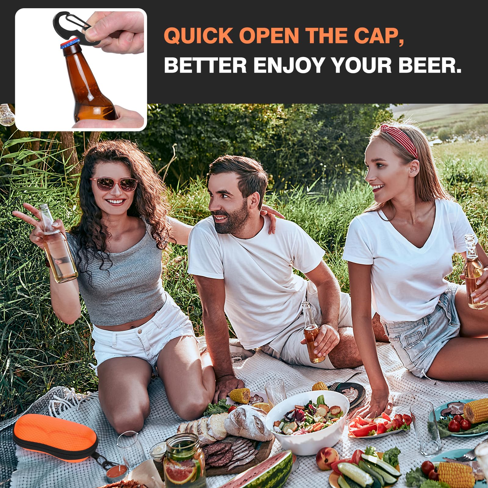 Foto 7 pulgar | Funda Para Gafas De Sol Moko Eva, Carcasa Semirrígida, Naranja, Unisex - Venta Internacional.