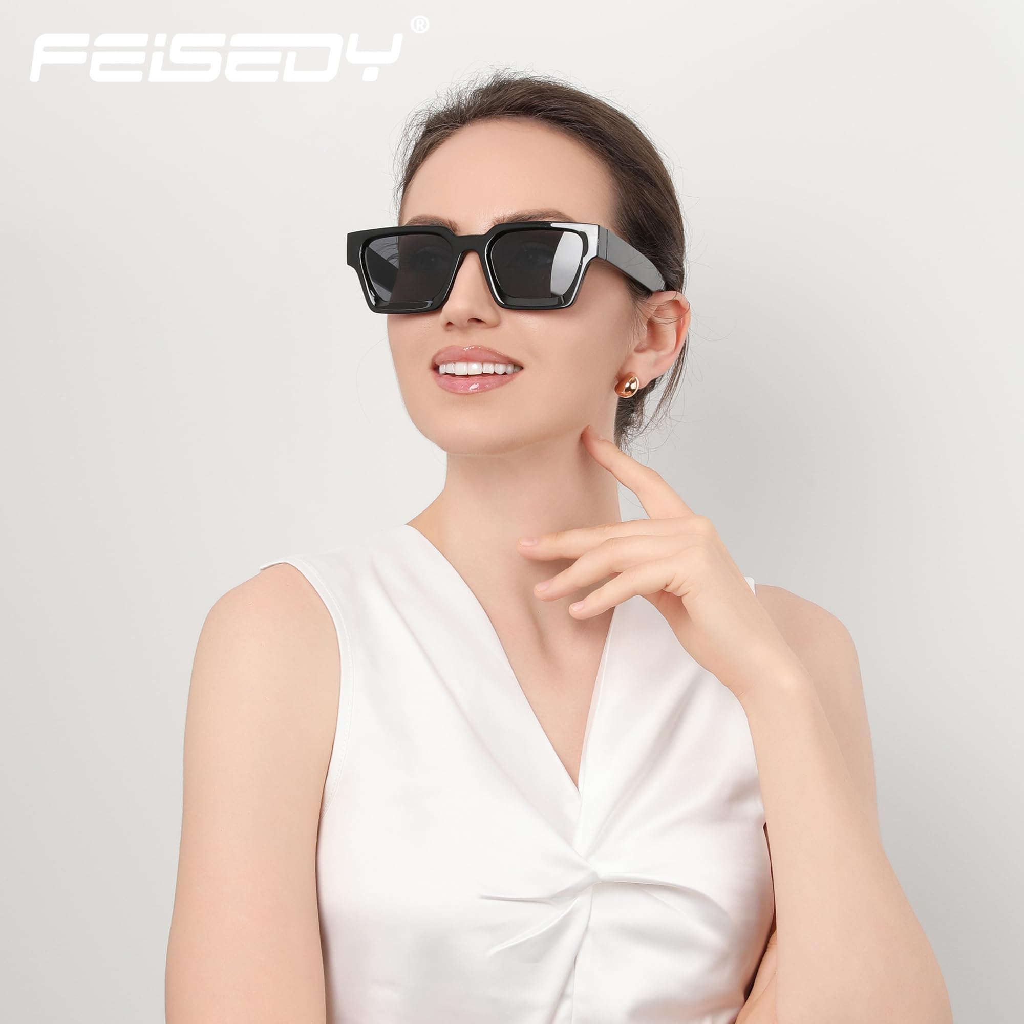 Foto 3 pulgar | Gafas de Sol Feisedy Retro 90s Square Uv400 B2385 para Mujeres Y Hombres - Venta Internacional