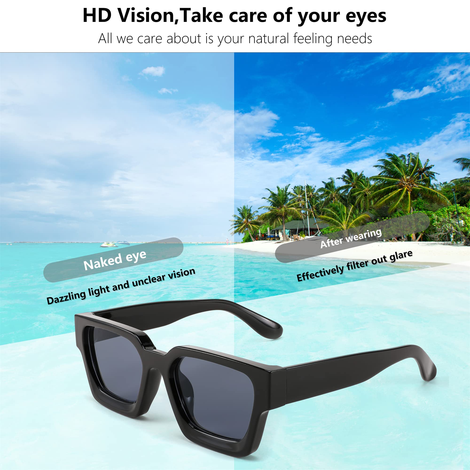 Foto 6 | Gafas de Sol Feisedy Retro 90s Square Uv400 B2385 para Mujeres Y Hombres - Venta Internacional