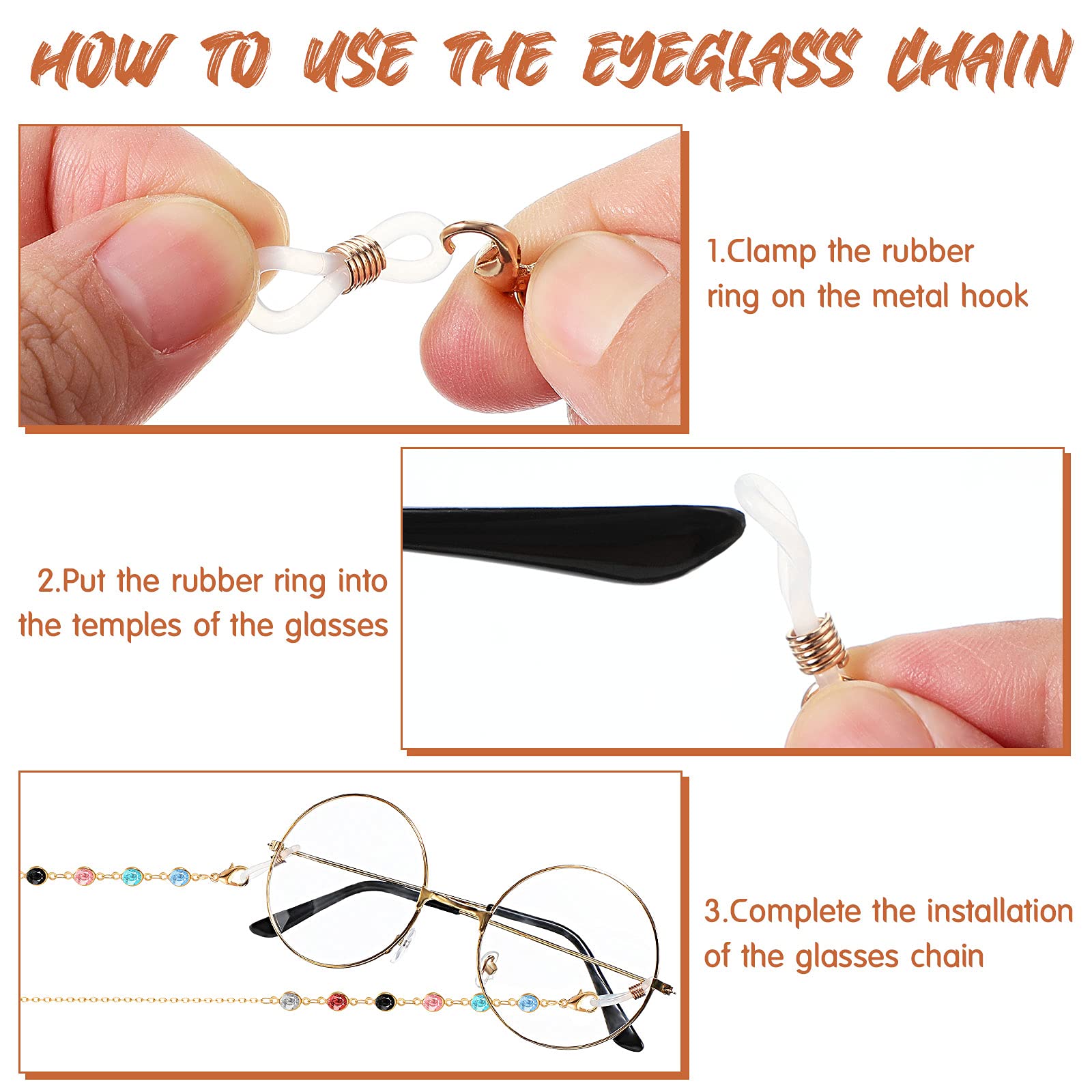 Foto 4 pulgar | Eyeglass Chains Frienda, 6 Unidades, Con Soporte Para Cadenas - Venta Internacional.