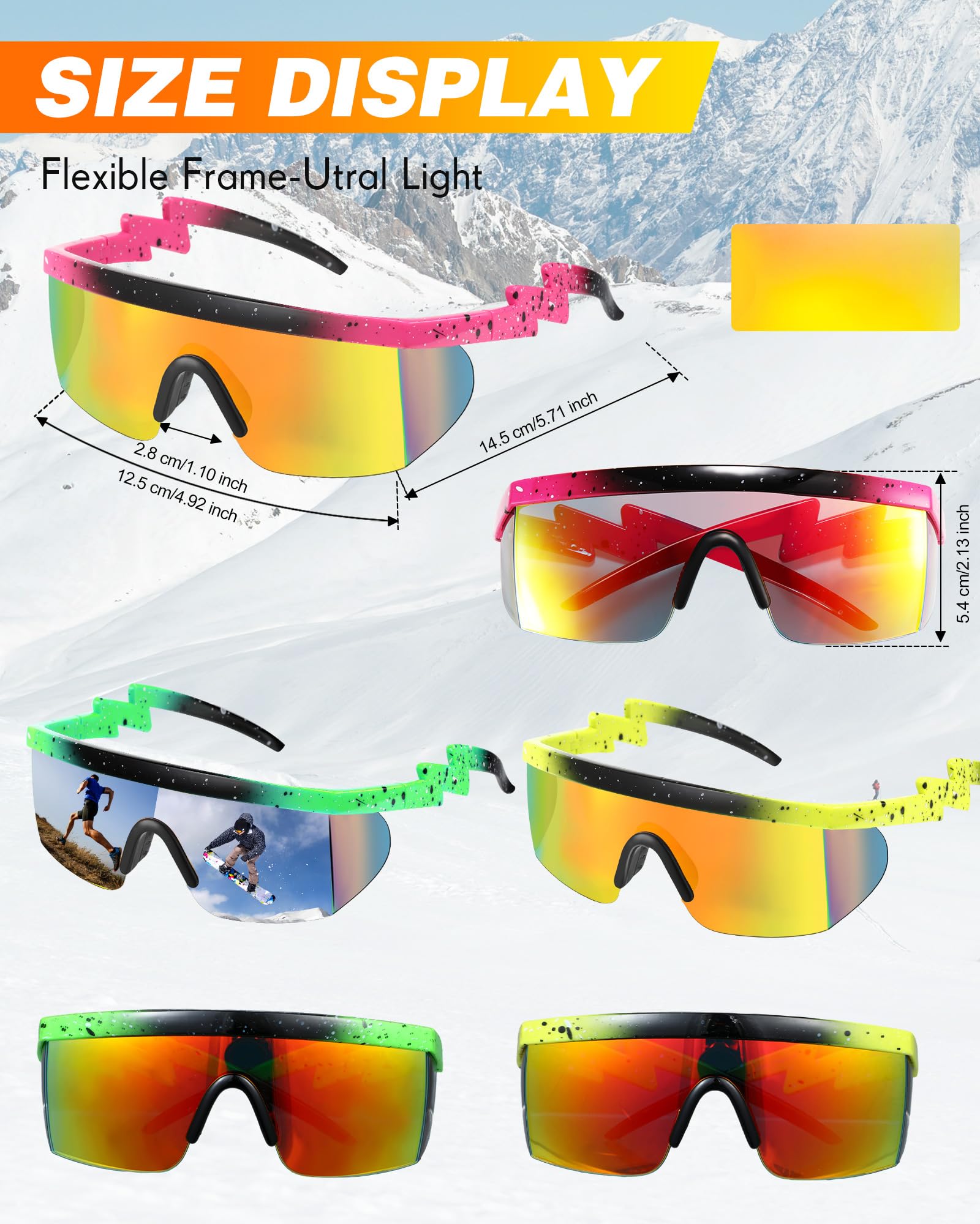 Foto 3 pulgar | Gafas De Sol Frienda Retro Semi Rimless Zigzag Para Hombre Y Mujer - Venta Internacional.