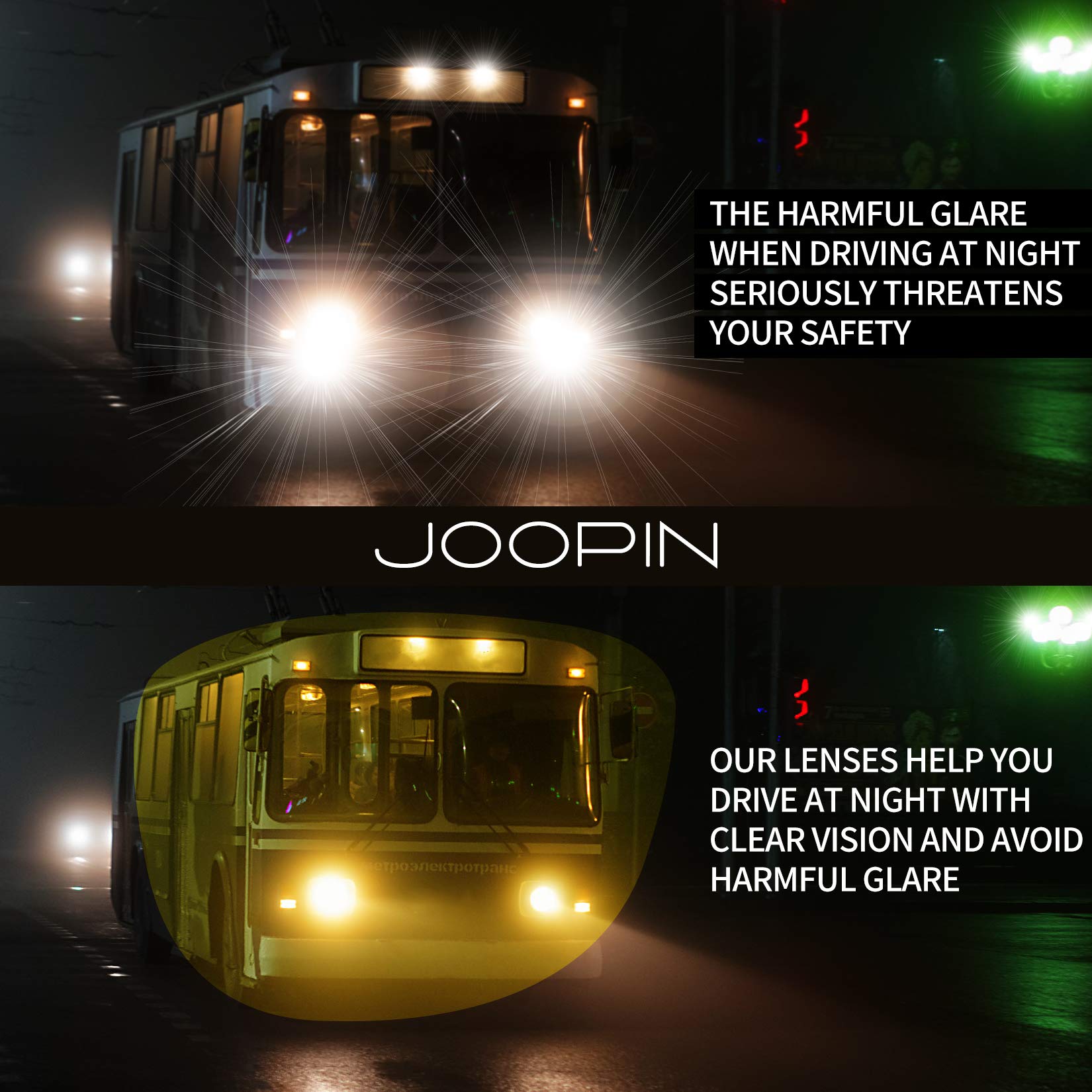 Foto 4 pulgar | Gafas Joopin Para Conducir De Noche, Cuadradas, Con Montura Marrón Gradual - Venta Internacional.