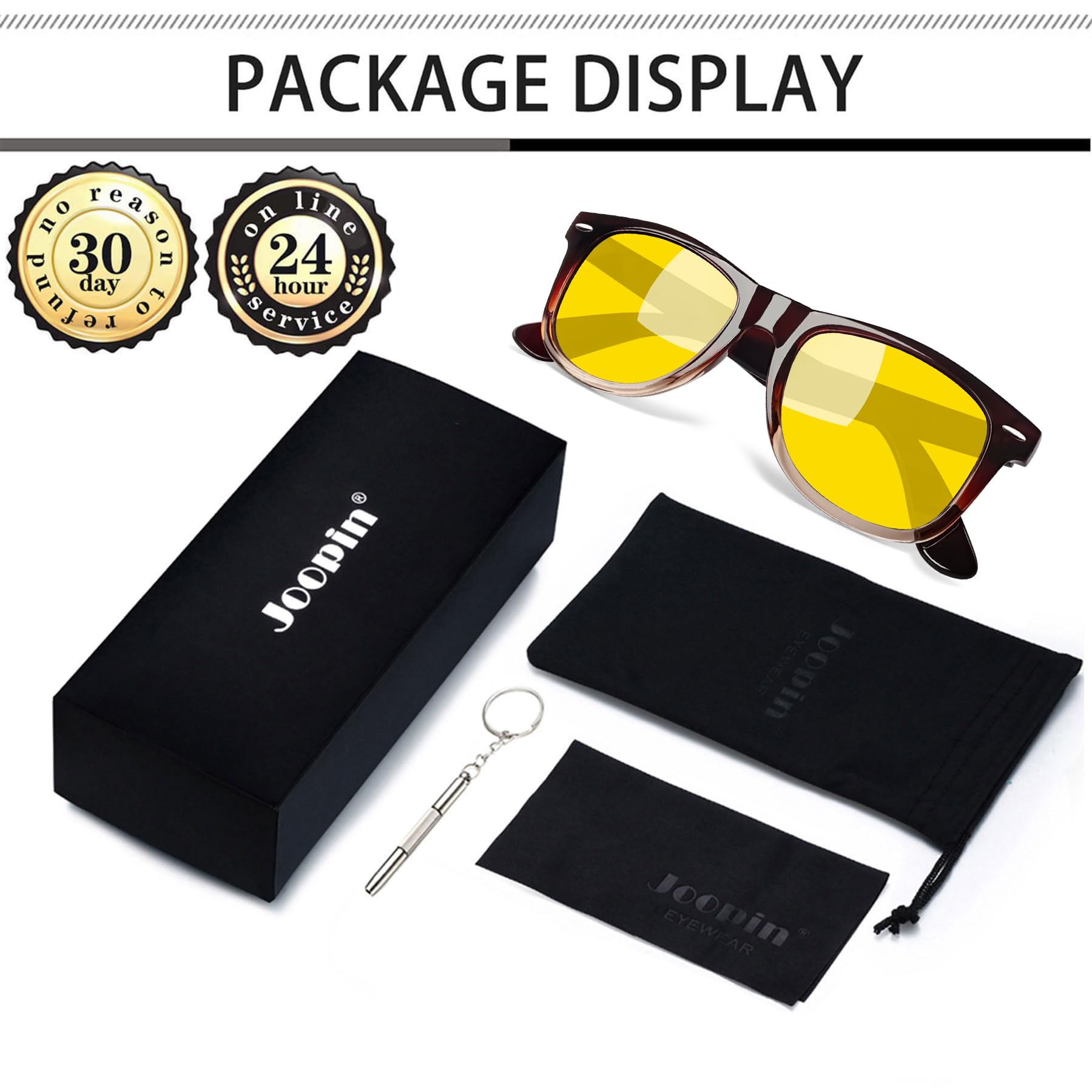 Foto 7 pulgar | Gafas Joopin Para Conducir De Noche, Cuadradas, Con Montura Marrón Gradual - Venta Internacional.